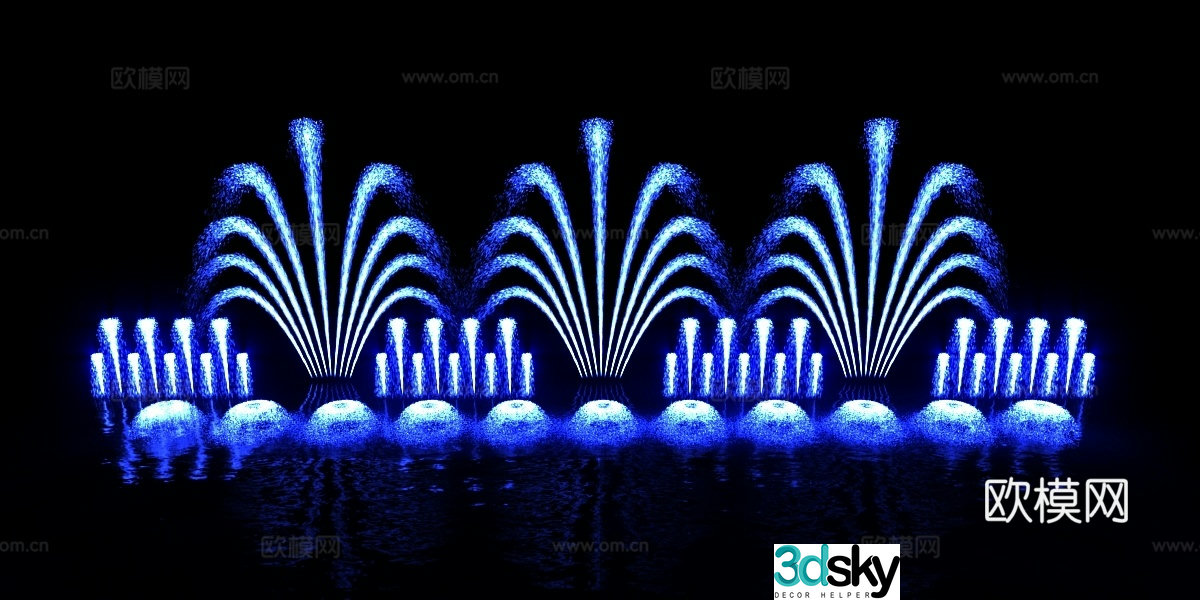 Music fountain 3d model