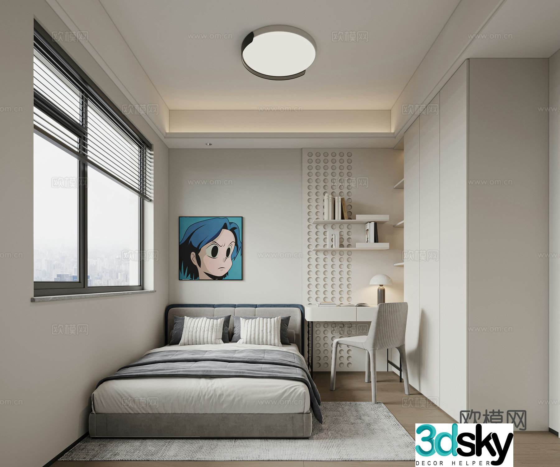 Modern simple boy room children room children room 3d model