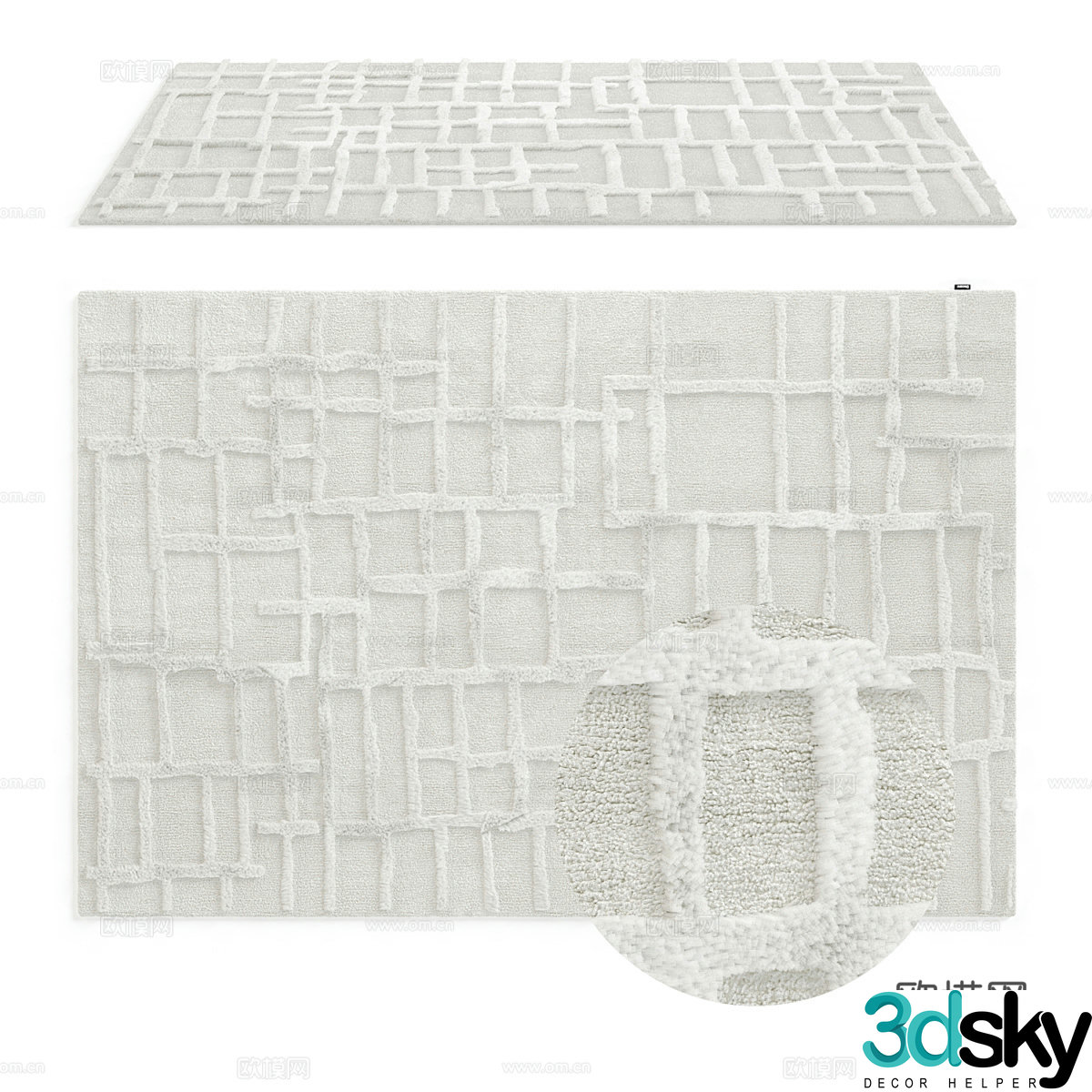 Modern wool carpet 3d model