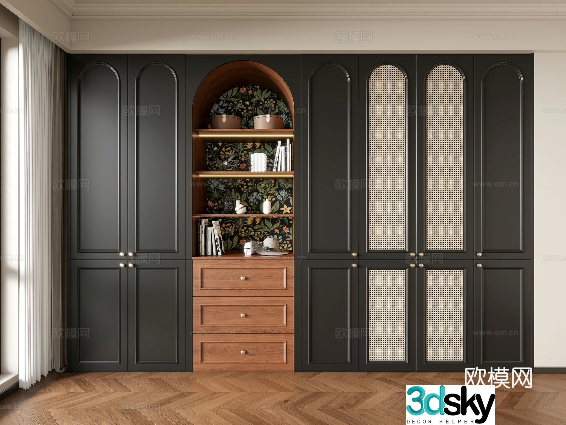 French retro wardrobe 3d model