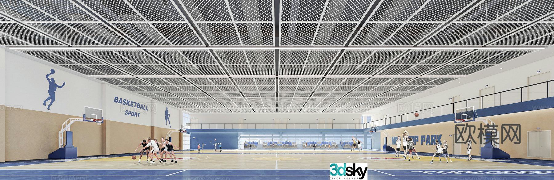 Modern fitness center national fitness center gymnasium 3d model