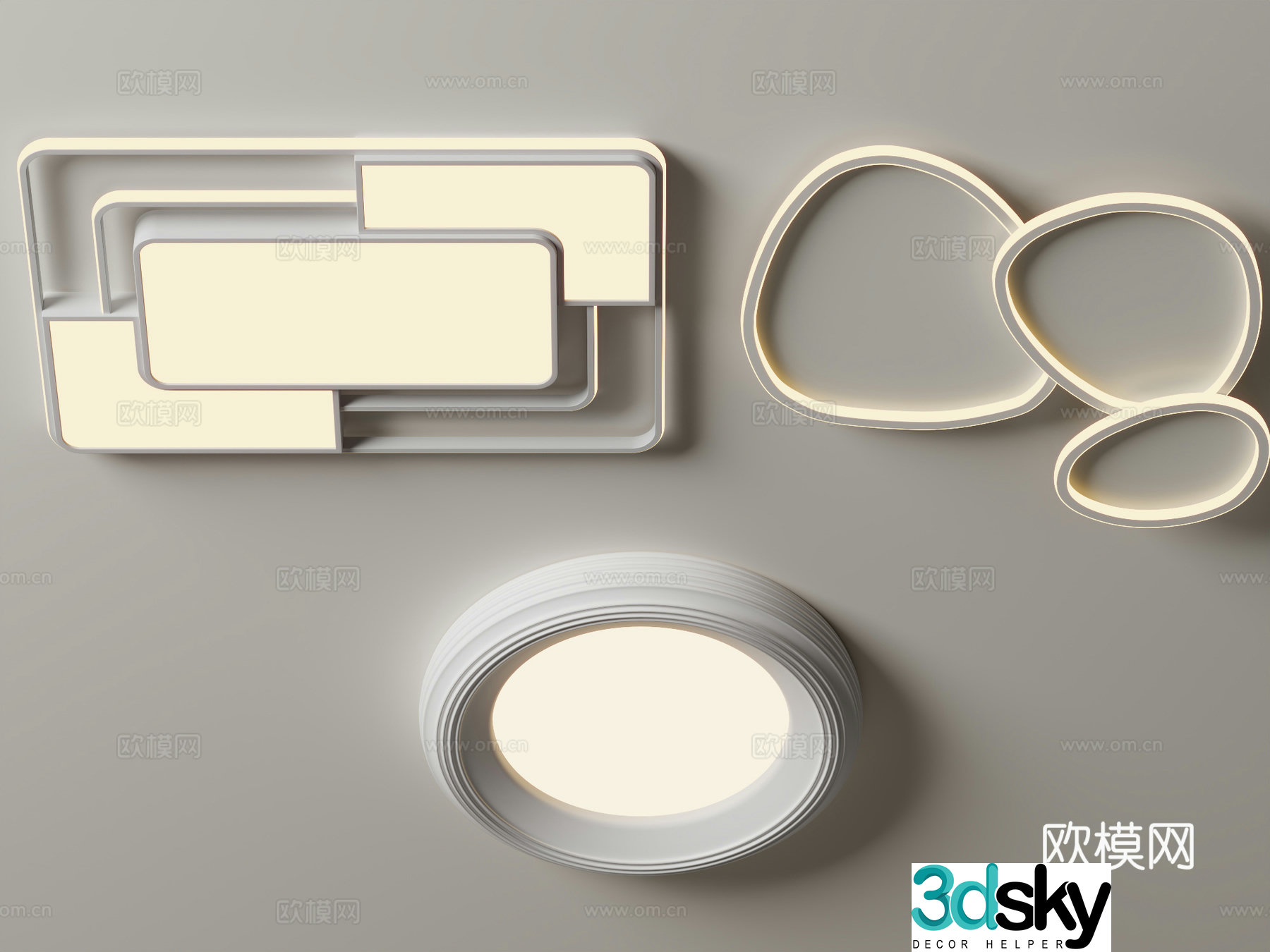 Modern geometric ceiling lamp 3d model