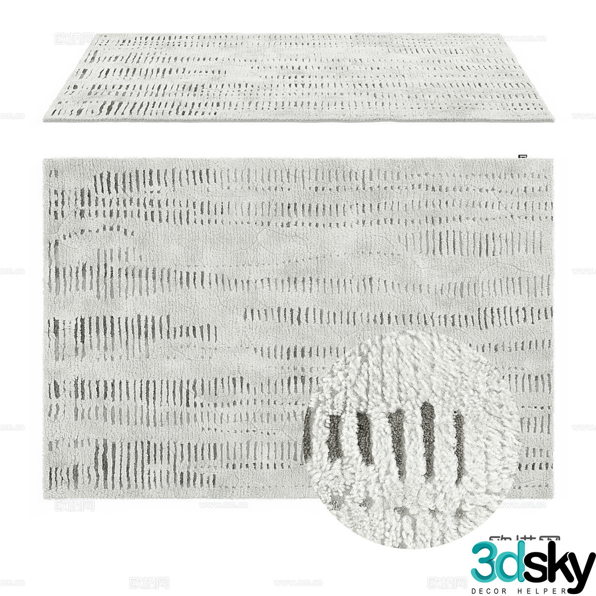 Modern wool carpet 3d model