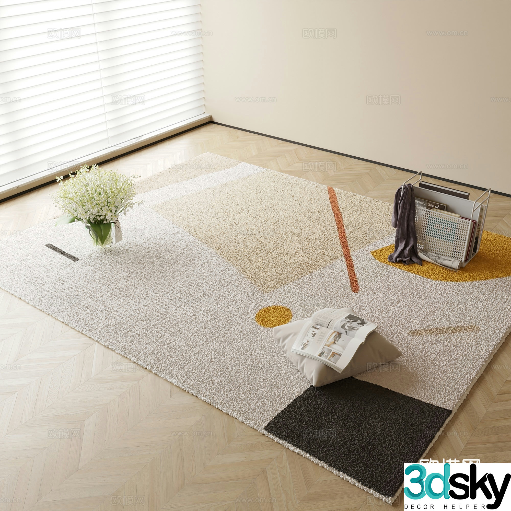 Simple carpet square carpet 3d model