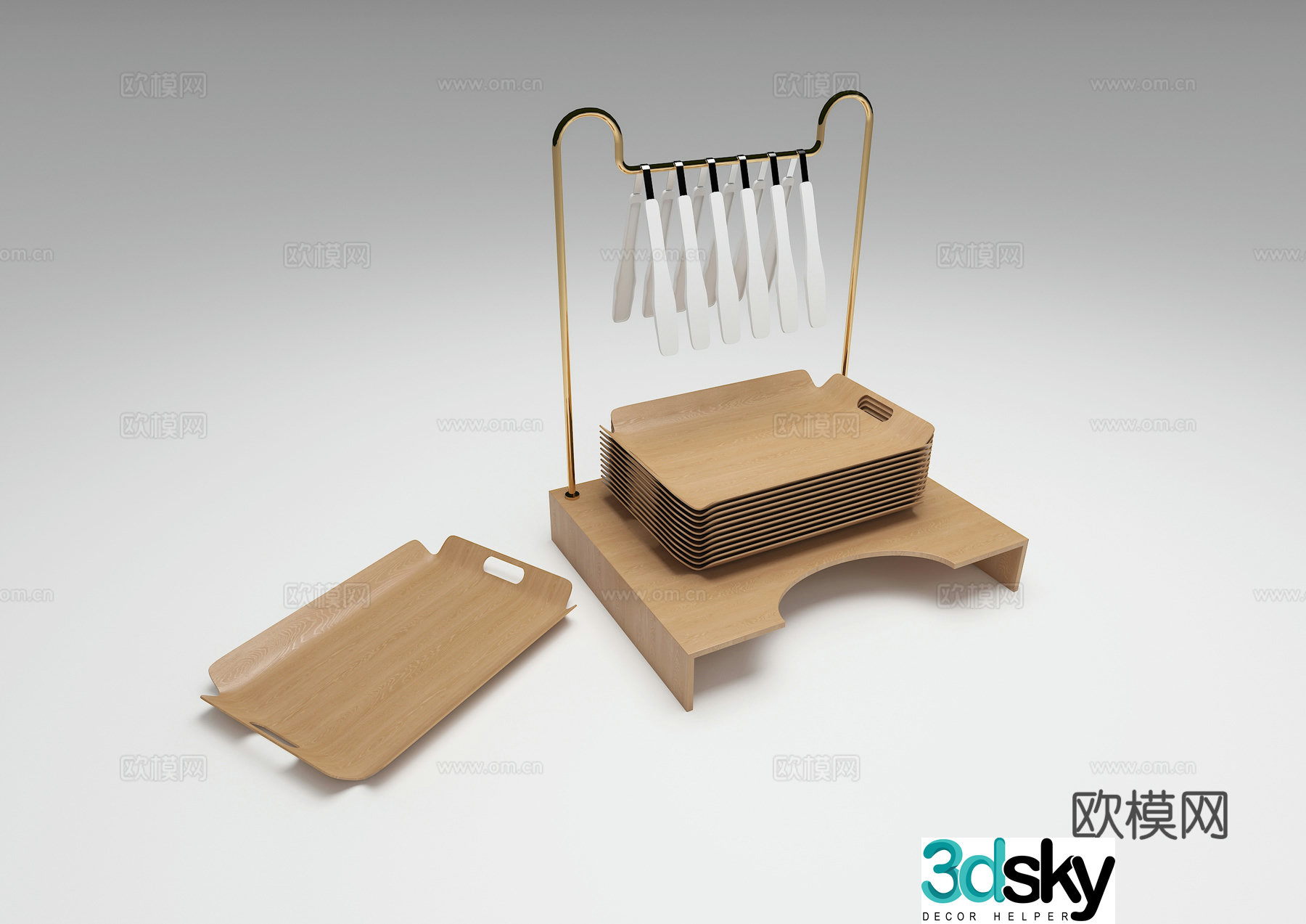 Tray baking tray clip cake shop plate bread clip 3d model