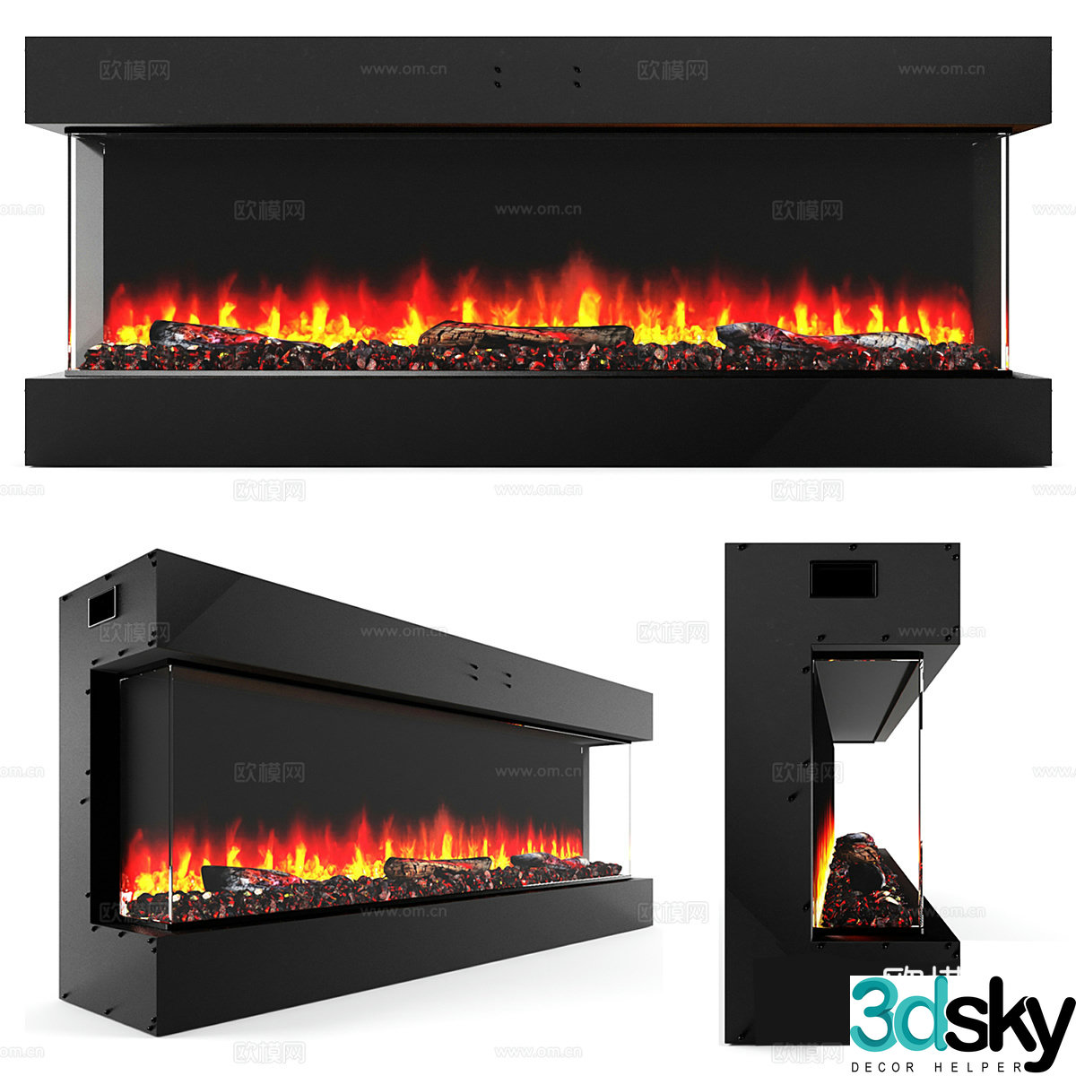 Simple fireplace decorative fireplace 3d model