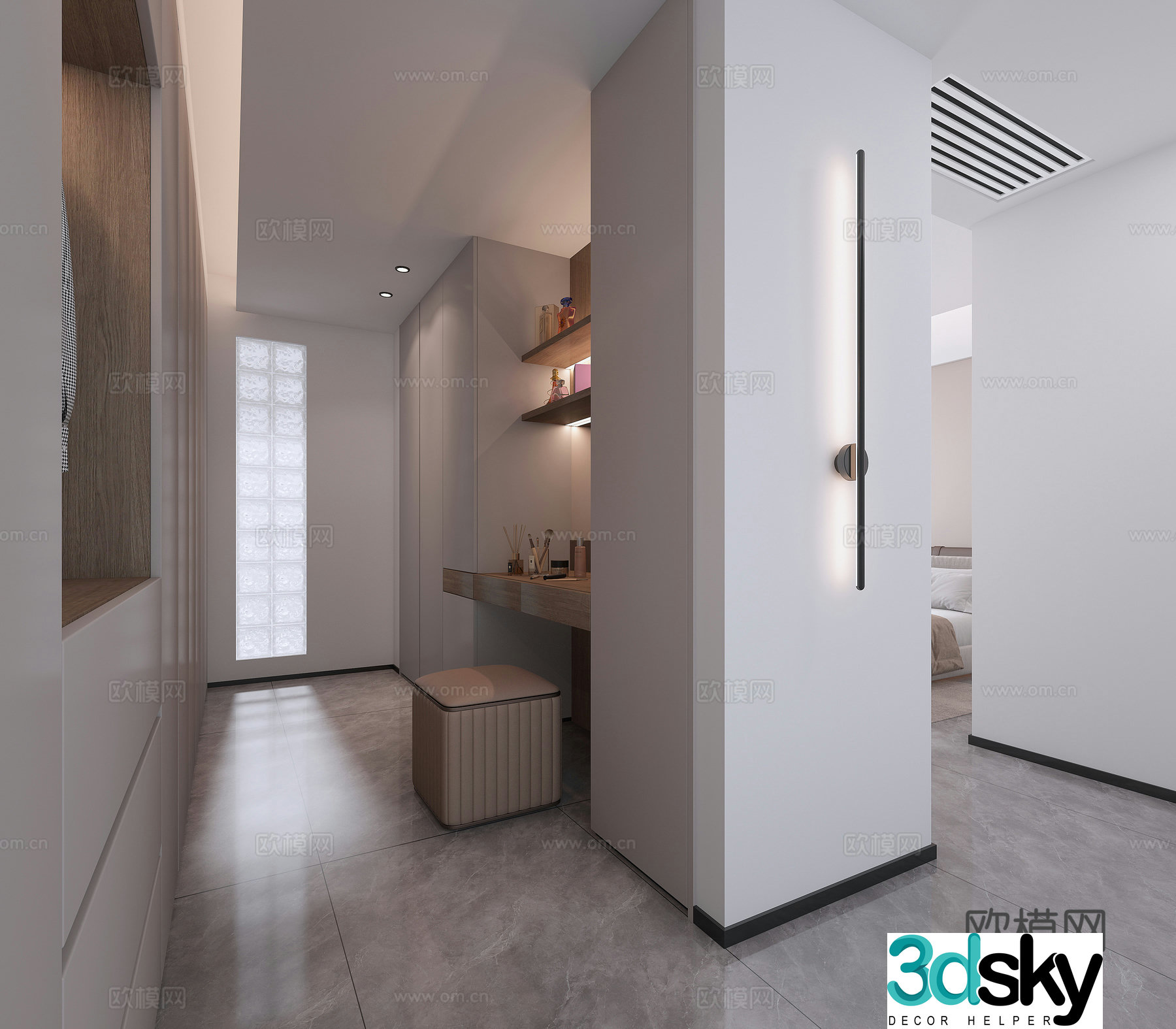 Modern cloakroom 3d model