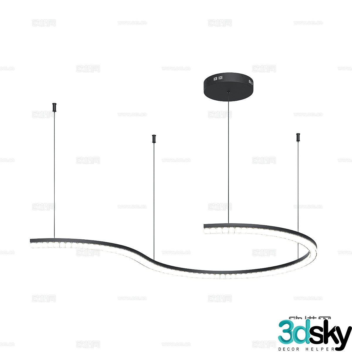 Simple chandelier curved chandelier 3d model