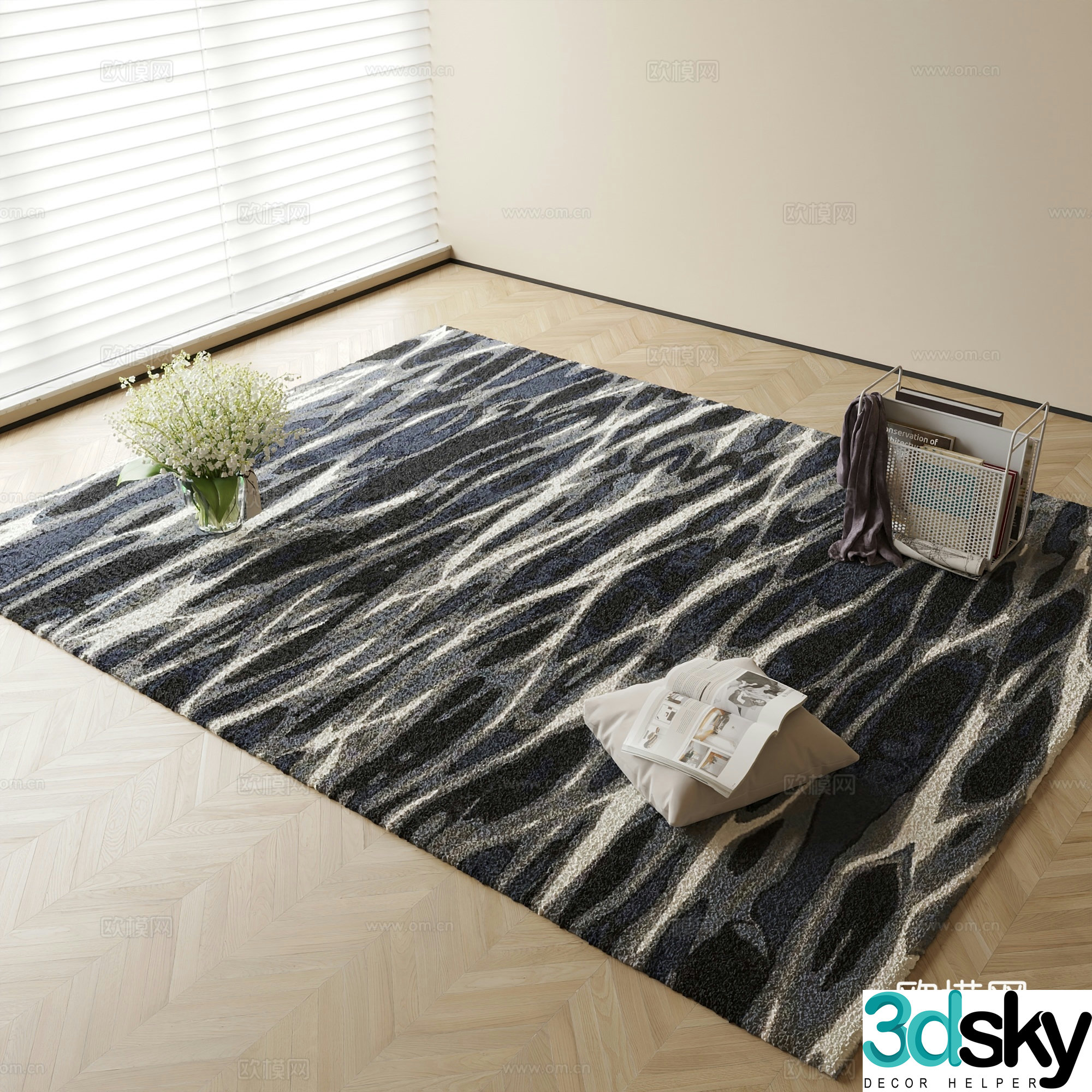 Modern corrugated carpet 3d model