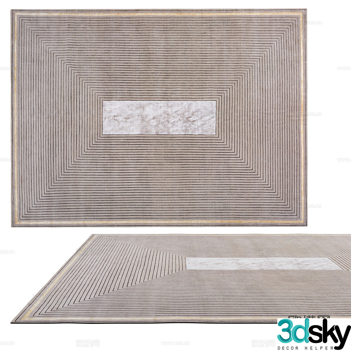 New Chinese style fabric carpet 3D model