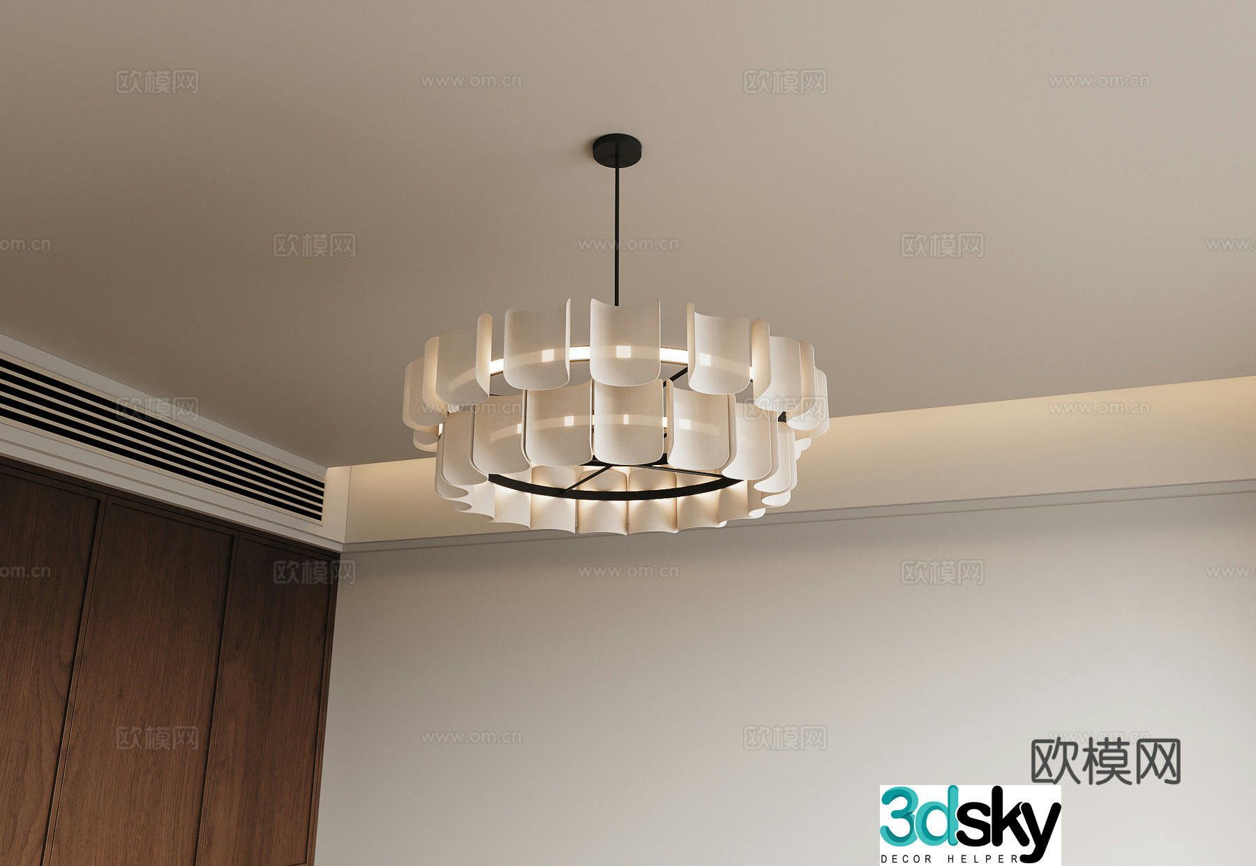 Medieval style chandelier 3d model