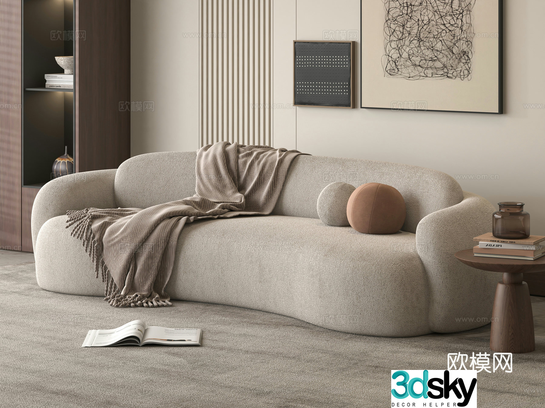 Silent Alien Sofa 3D Model 3D Model