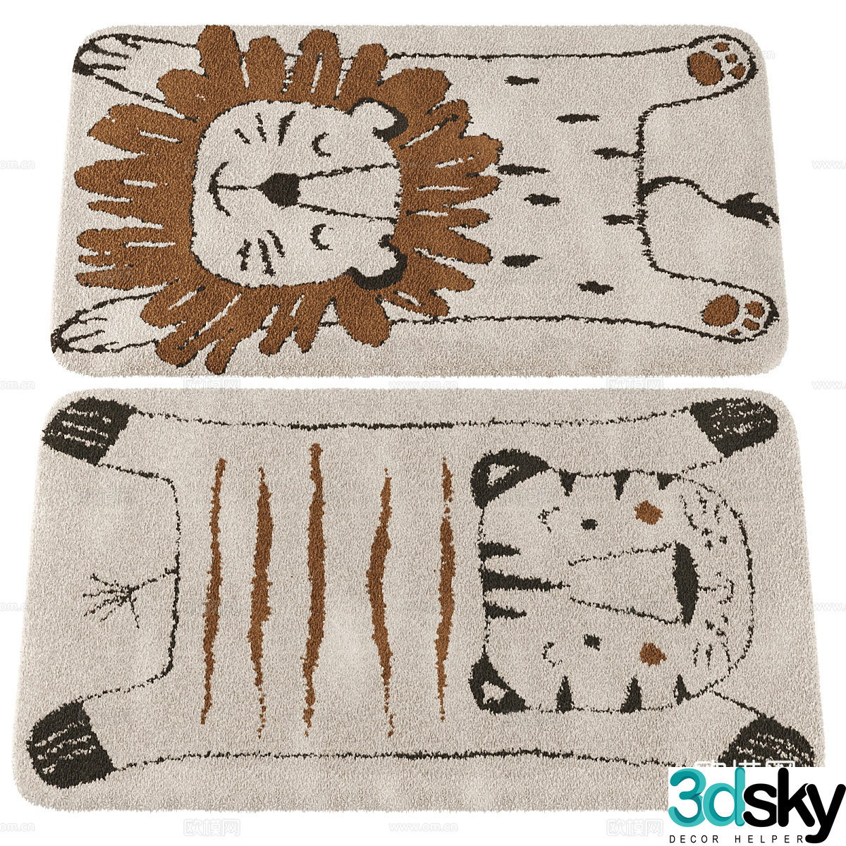 Children’s carpet cartoon carpet plush carpet 3d model