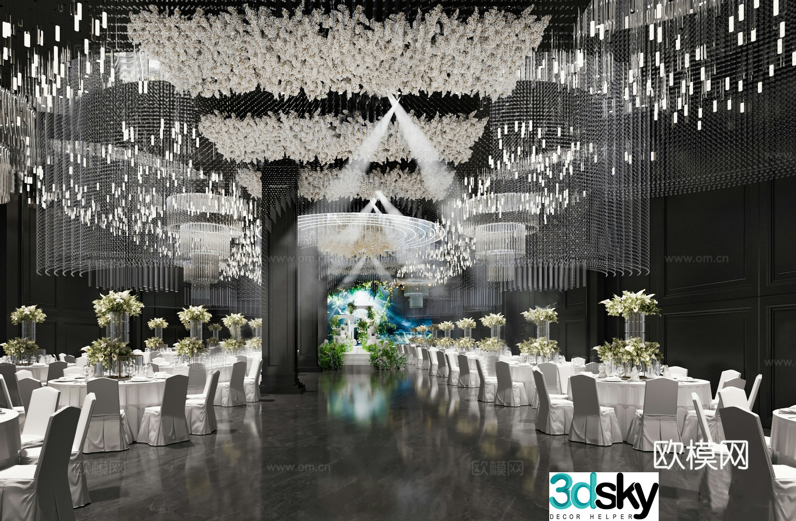 Banquet Hall Wedding Hall 3D Model