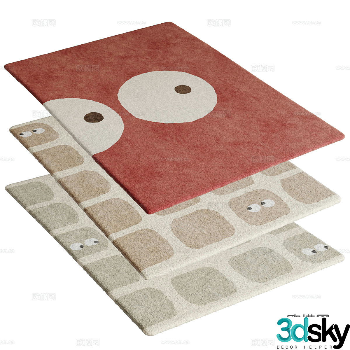 Modern children’s rug 3d model