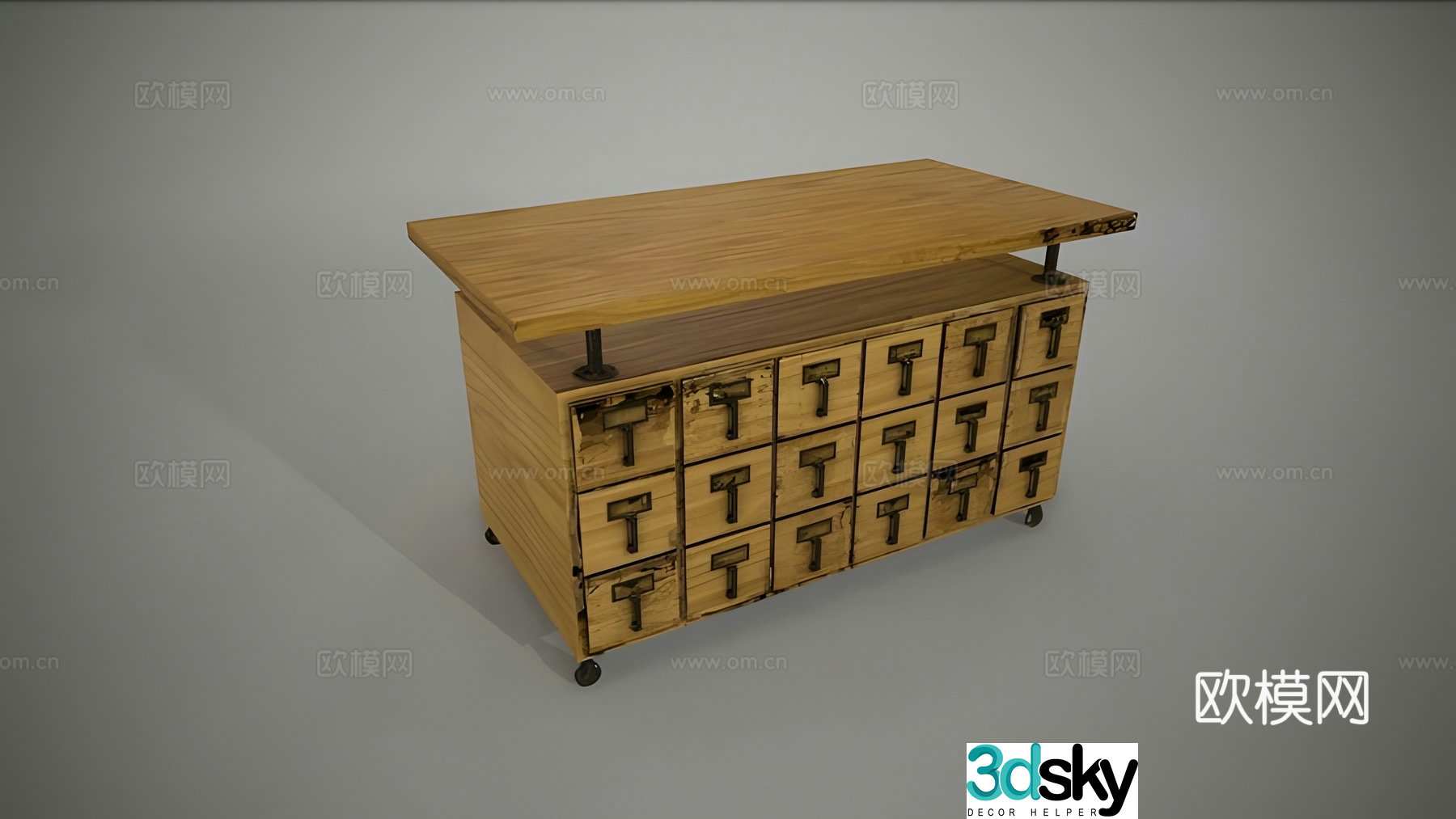 Log table dining table 3d model