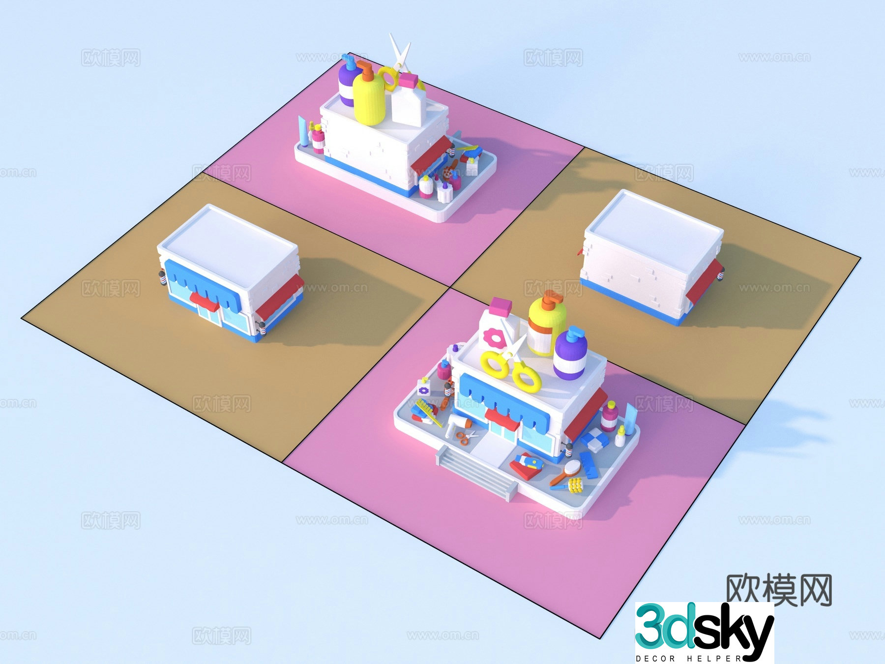 Cartoon toys building block doll 3d model