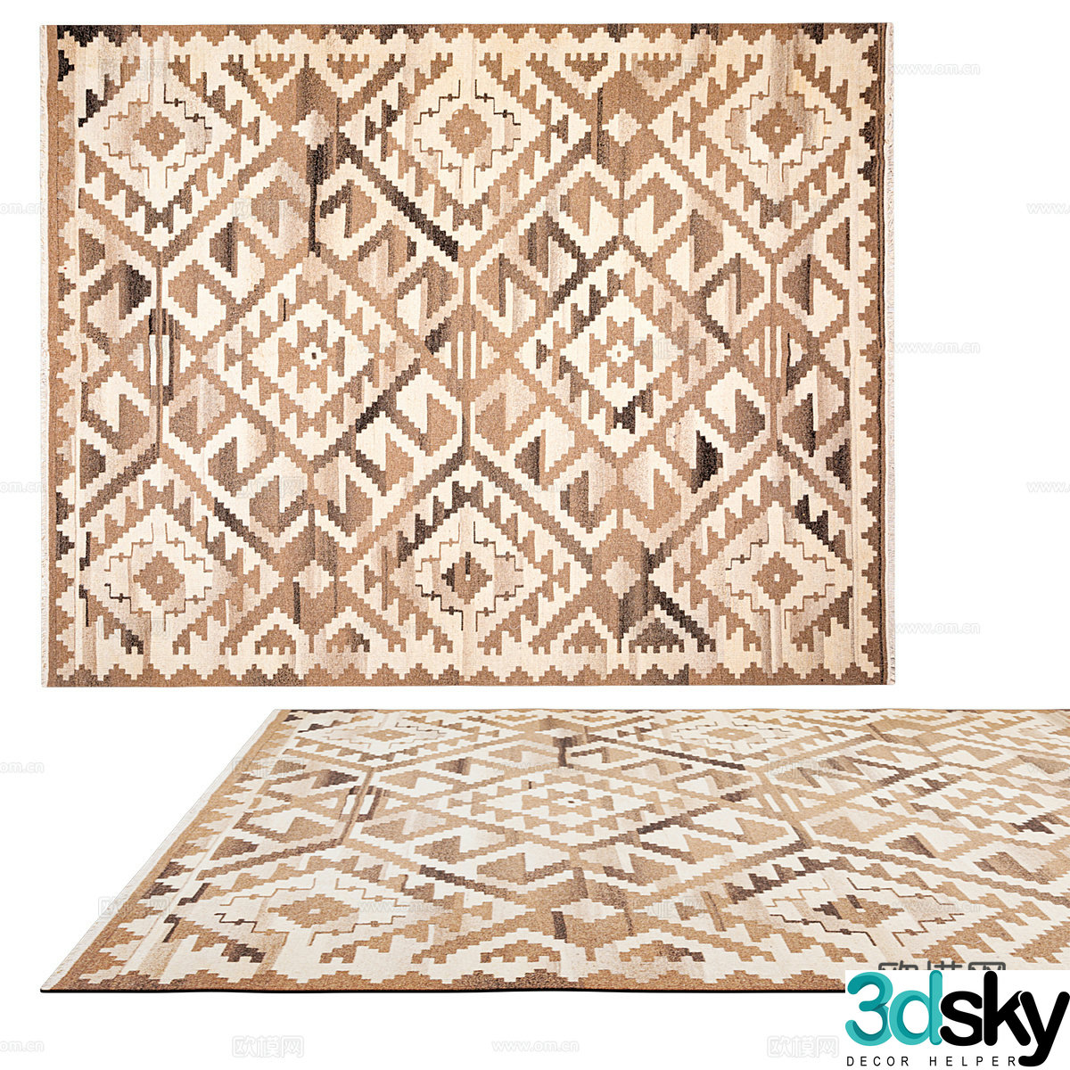 American ethnic carpet pattern carpet 3d model