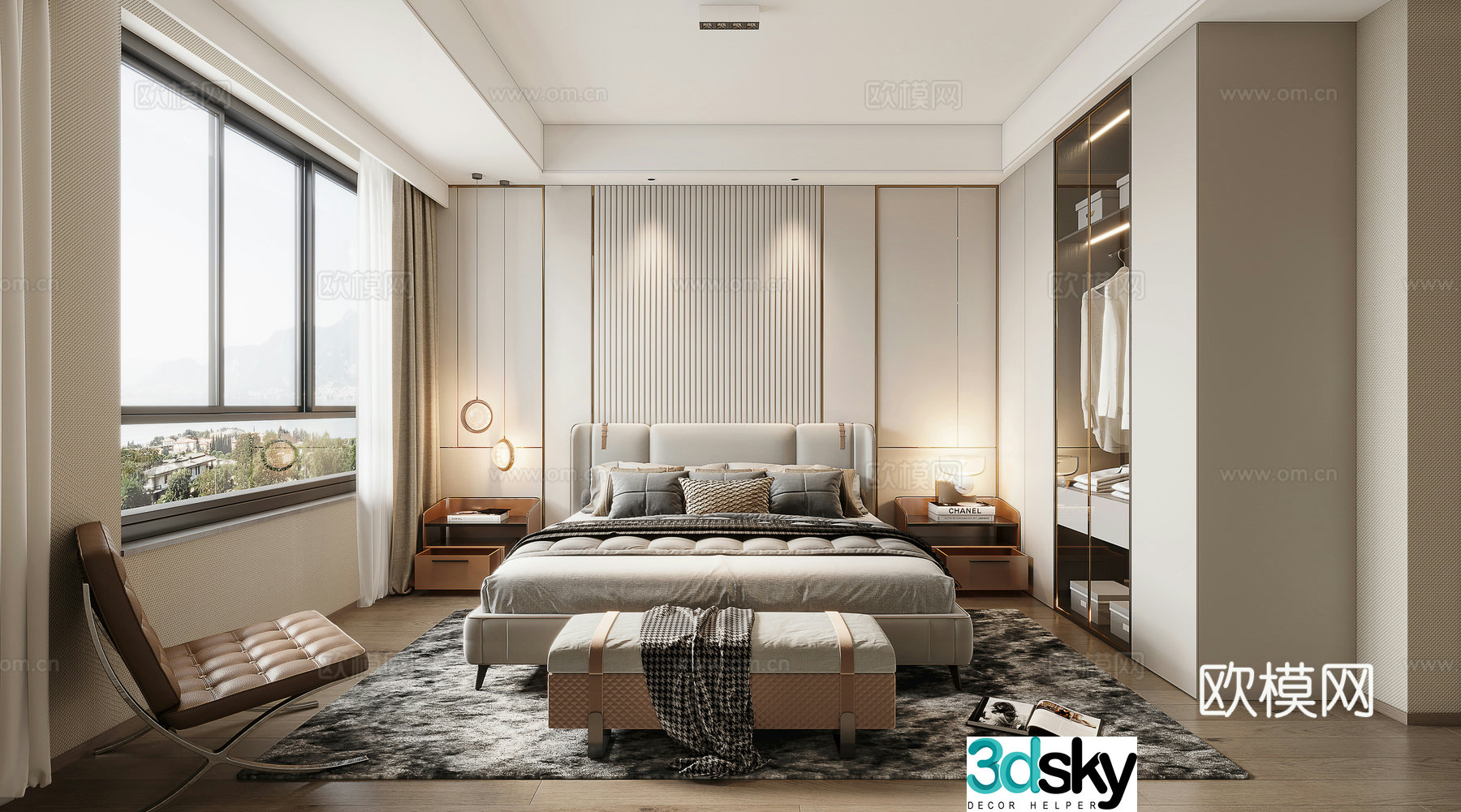 Modern bedroom master bedroom 3d model