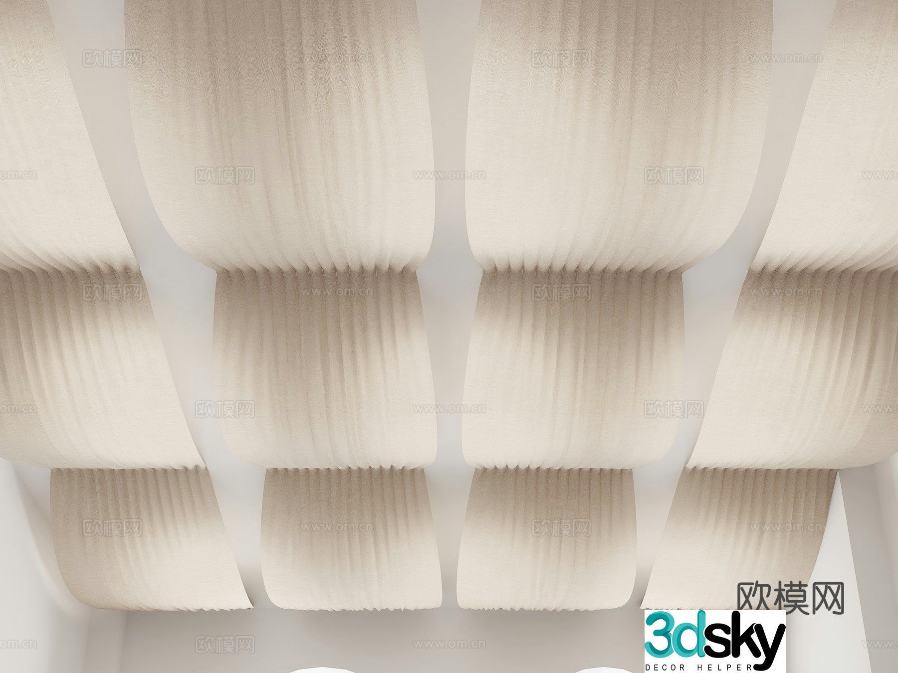 Curtain ceiling wedding curtain wedding ceiling auditorium ceiling 3D model