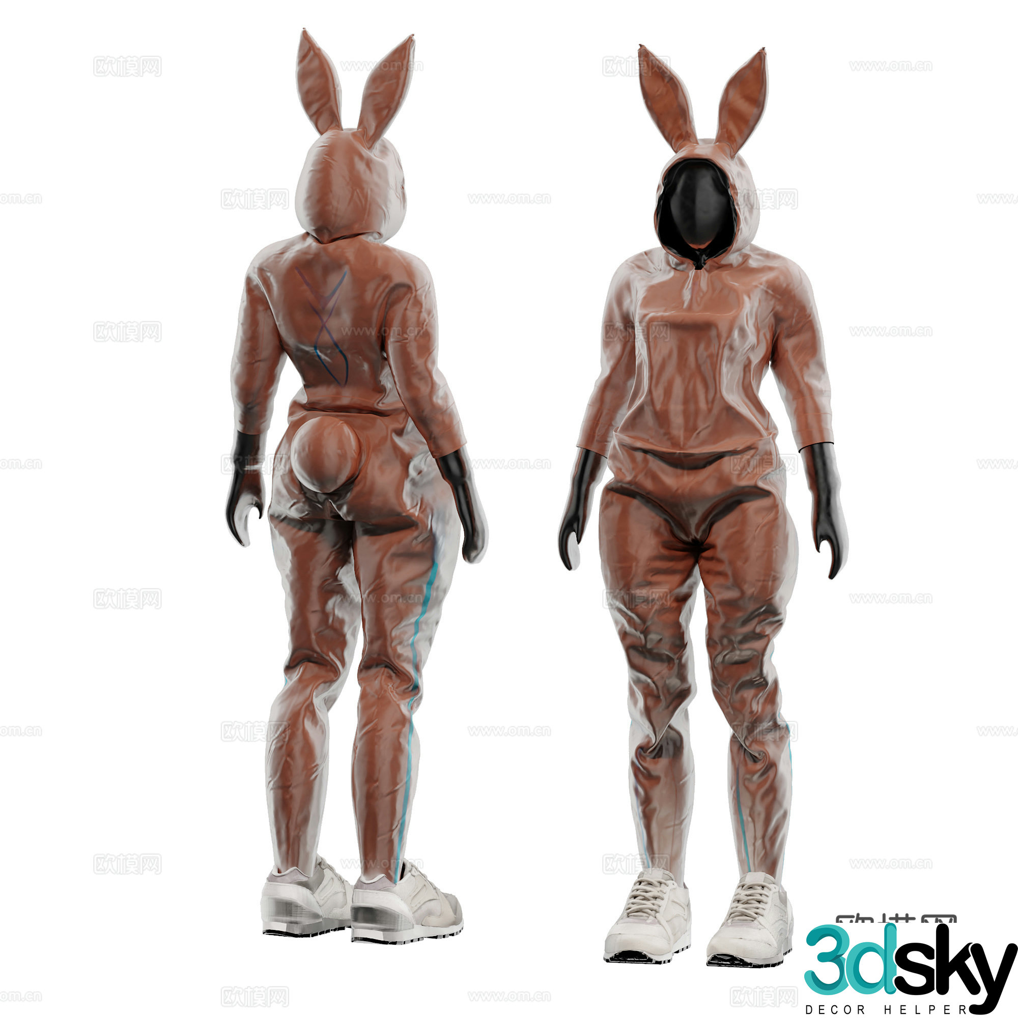Sportswear model rabbit model 3d model