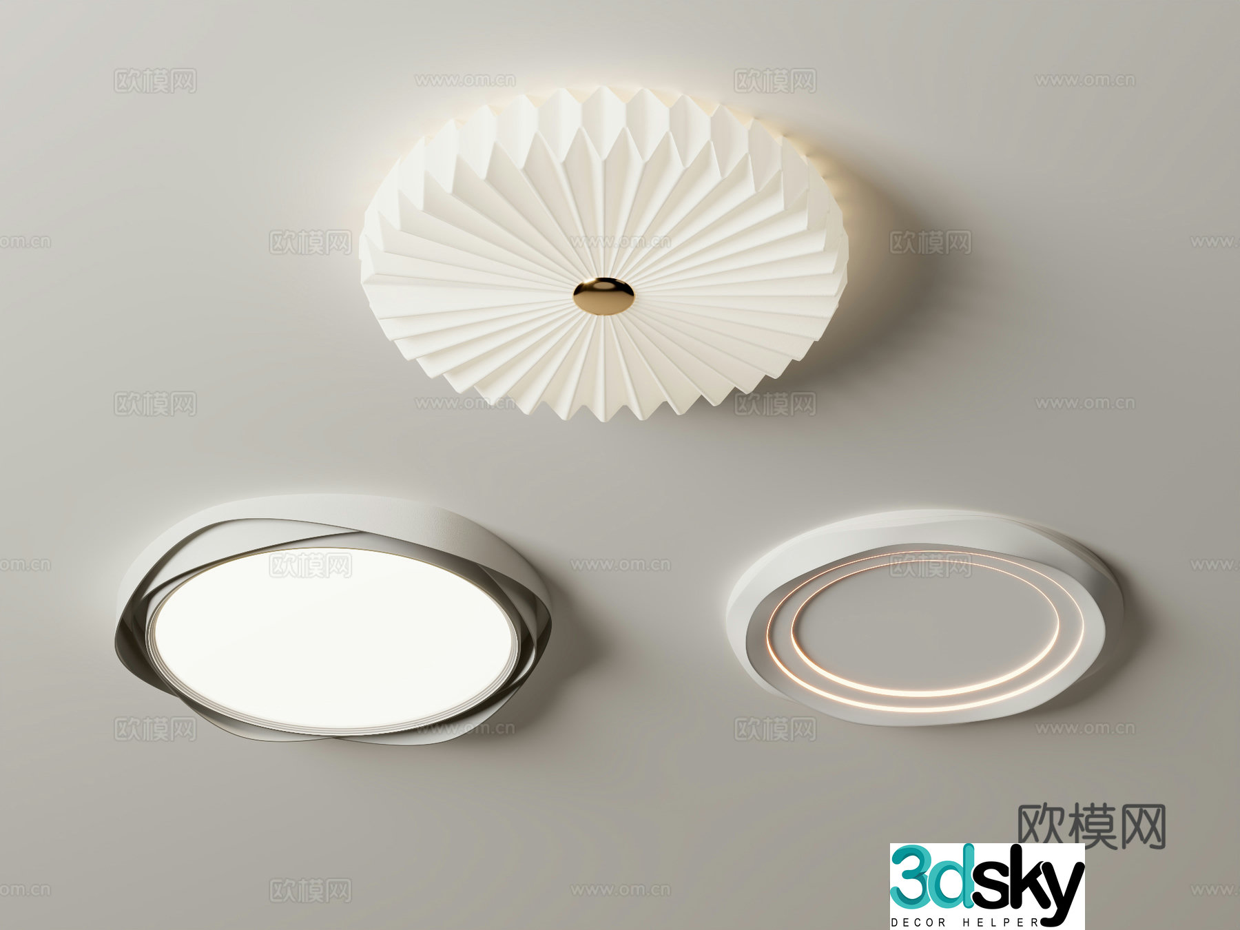 Simple ceiling lamp bedroom lamp 3d model