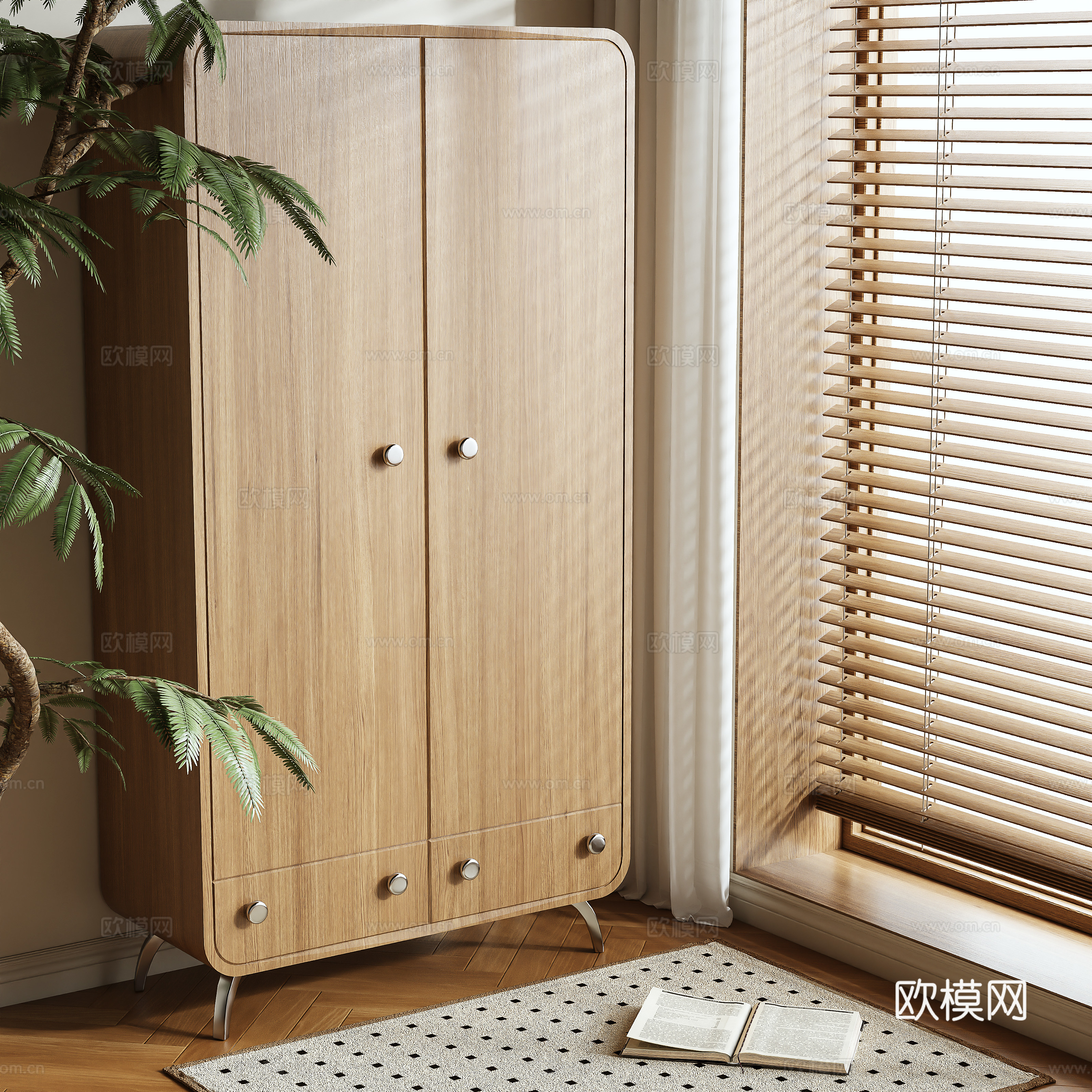Middle-aged wind wardrobe 3d model