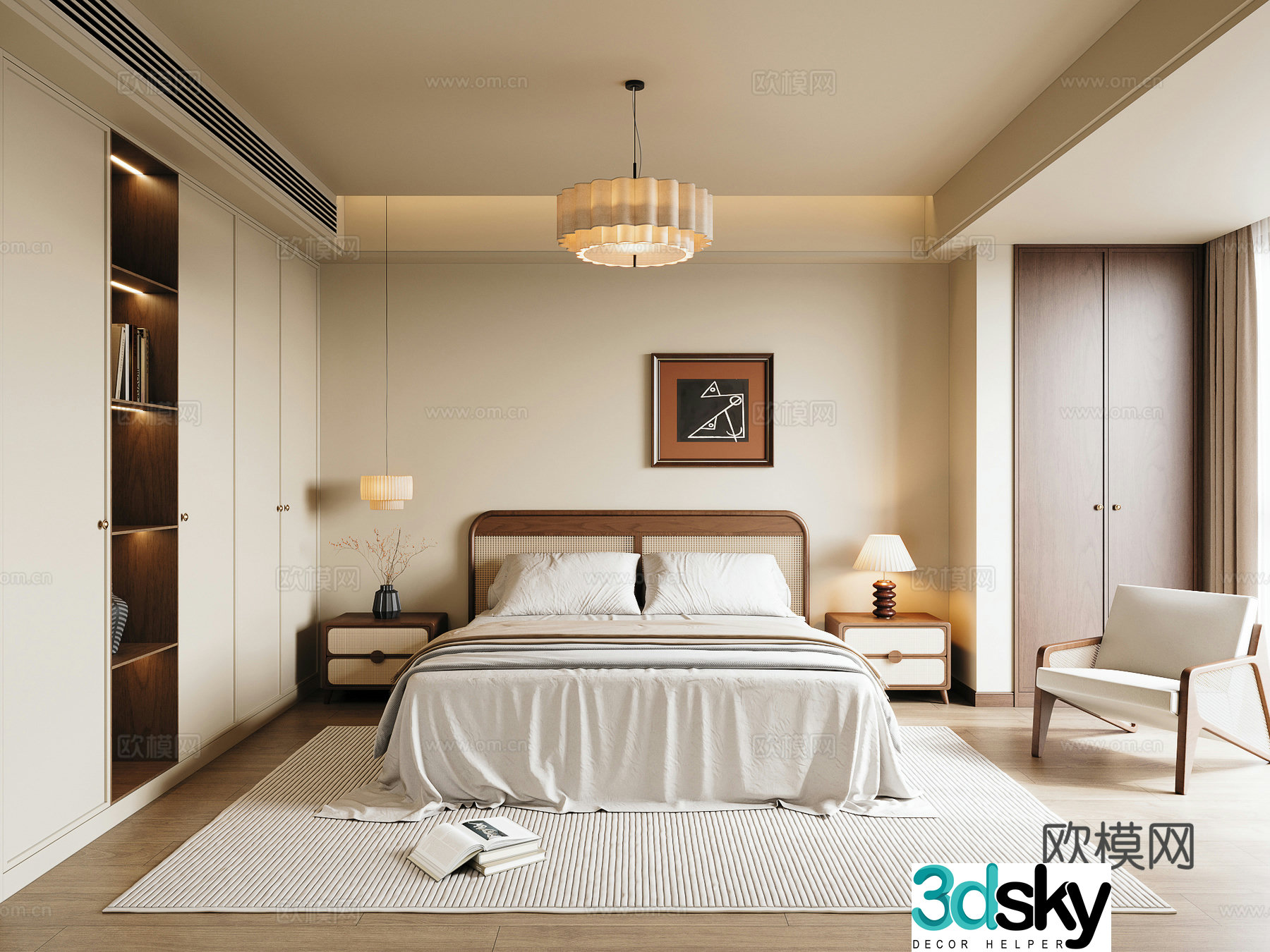 Medieval style bedroom master bedroom 3d model