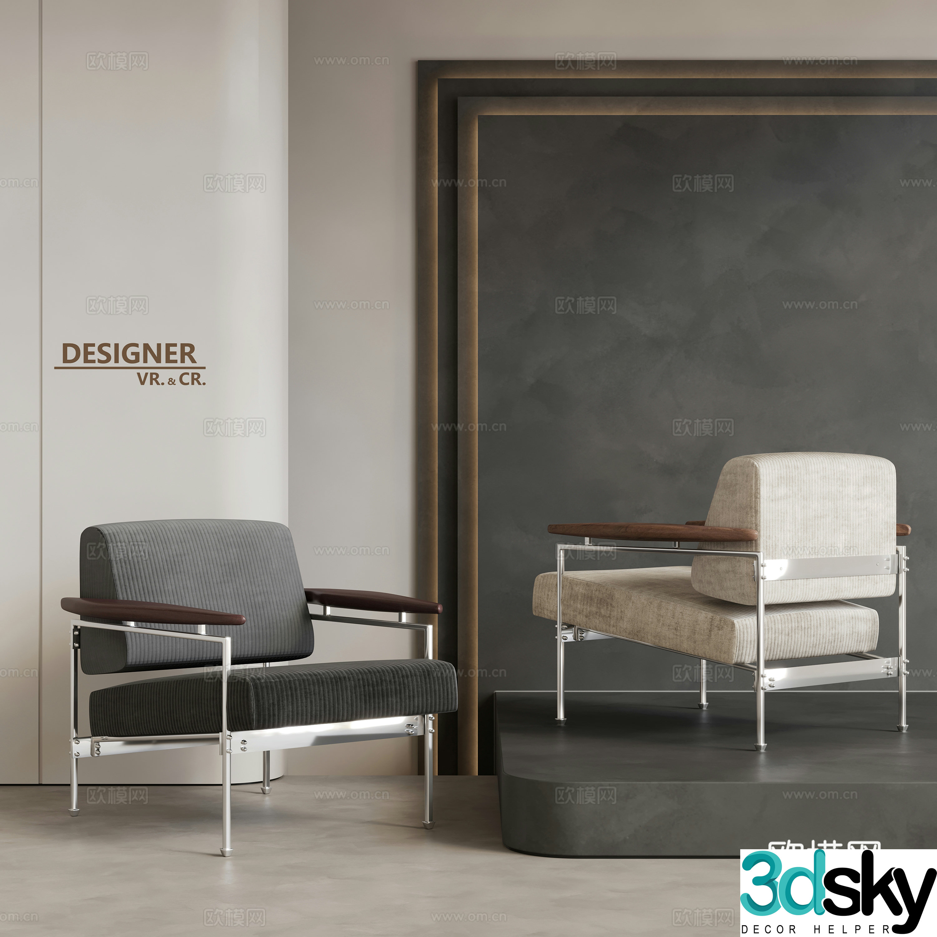 Modern leisure chair sofa chair 3d model