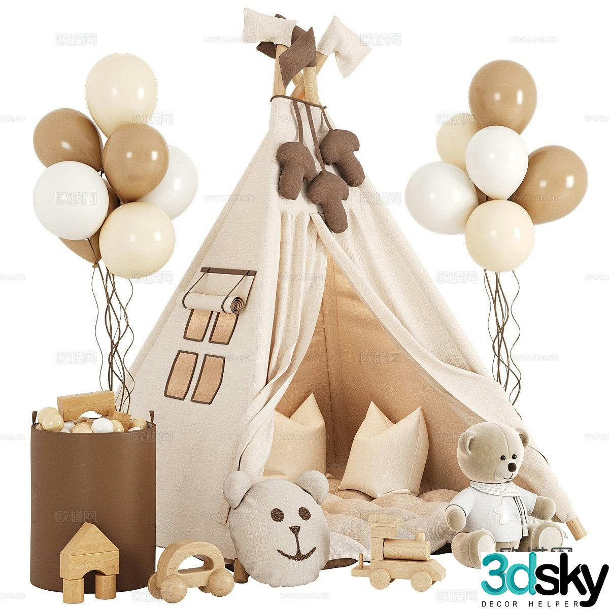 Children’s tent cartoon tent 3d model