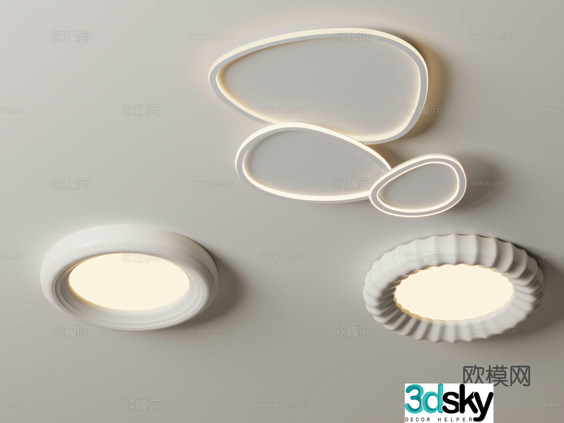 Modern geometric ceiling lamp 3d model