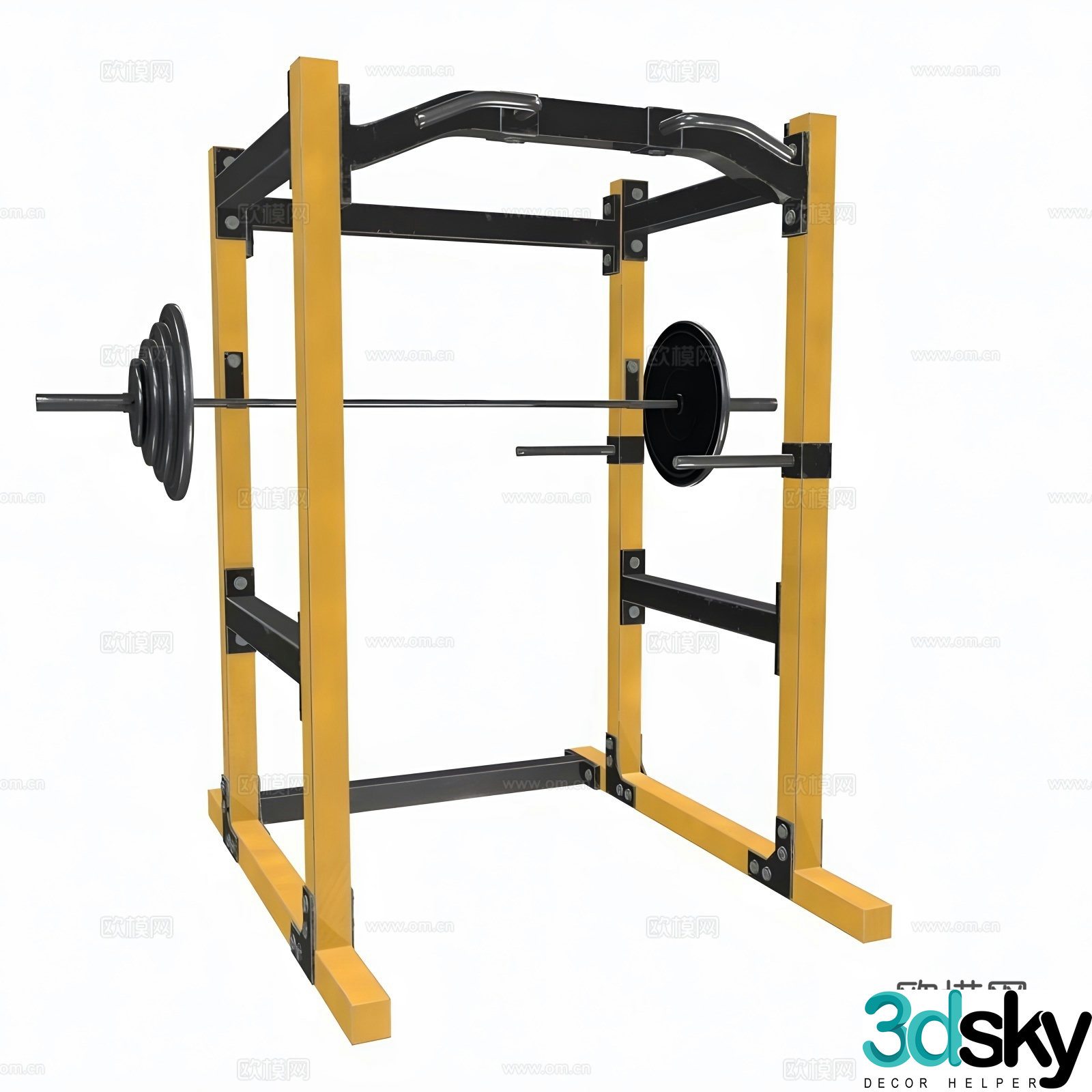 Strength exercise weightlifting equipment 3d model