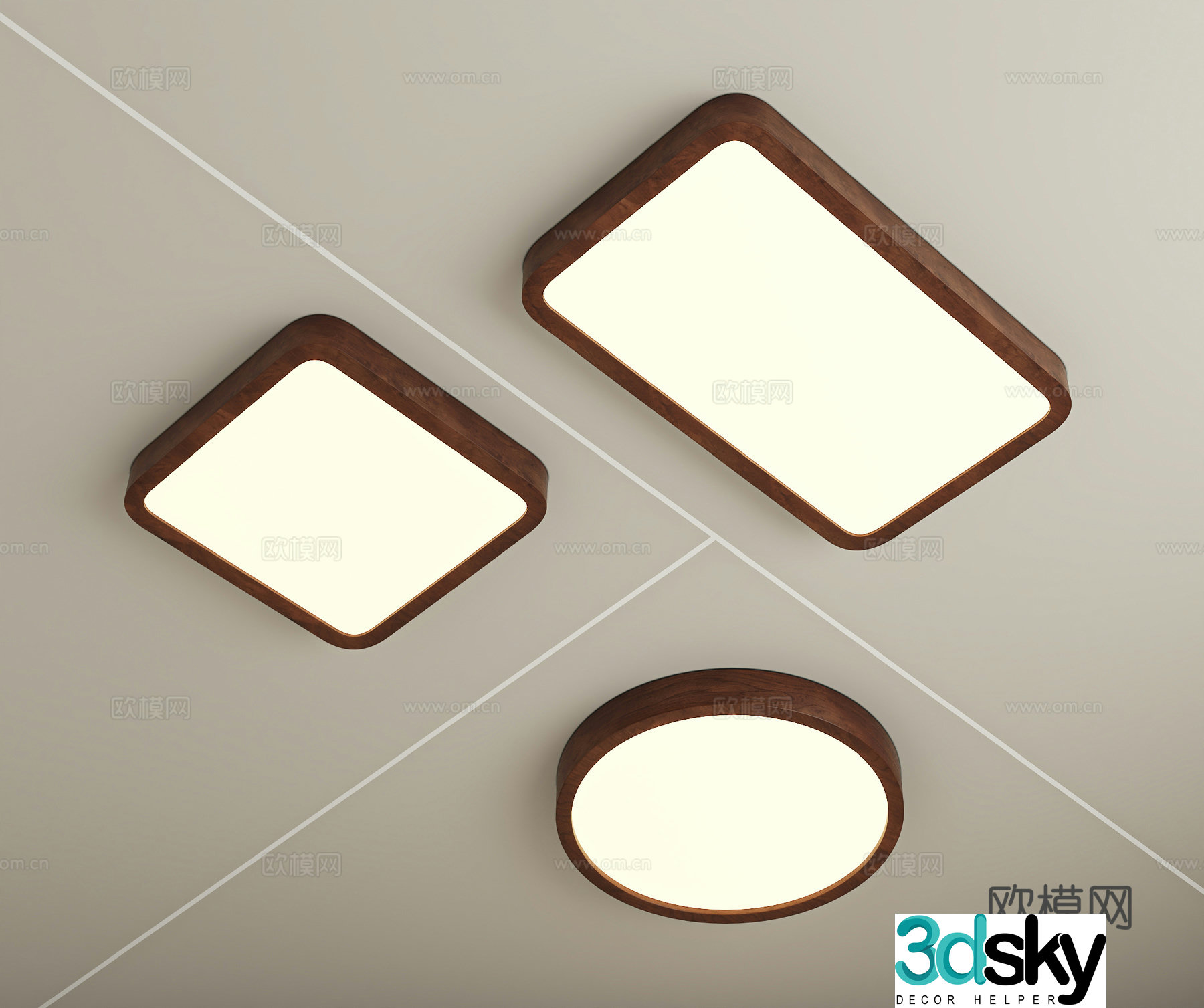 Medieval style simple ceiling lamp 3d model