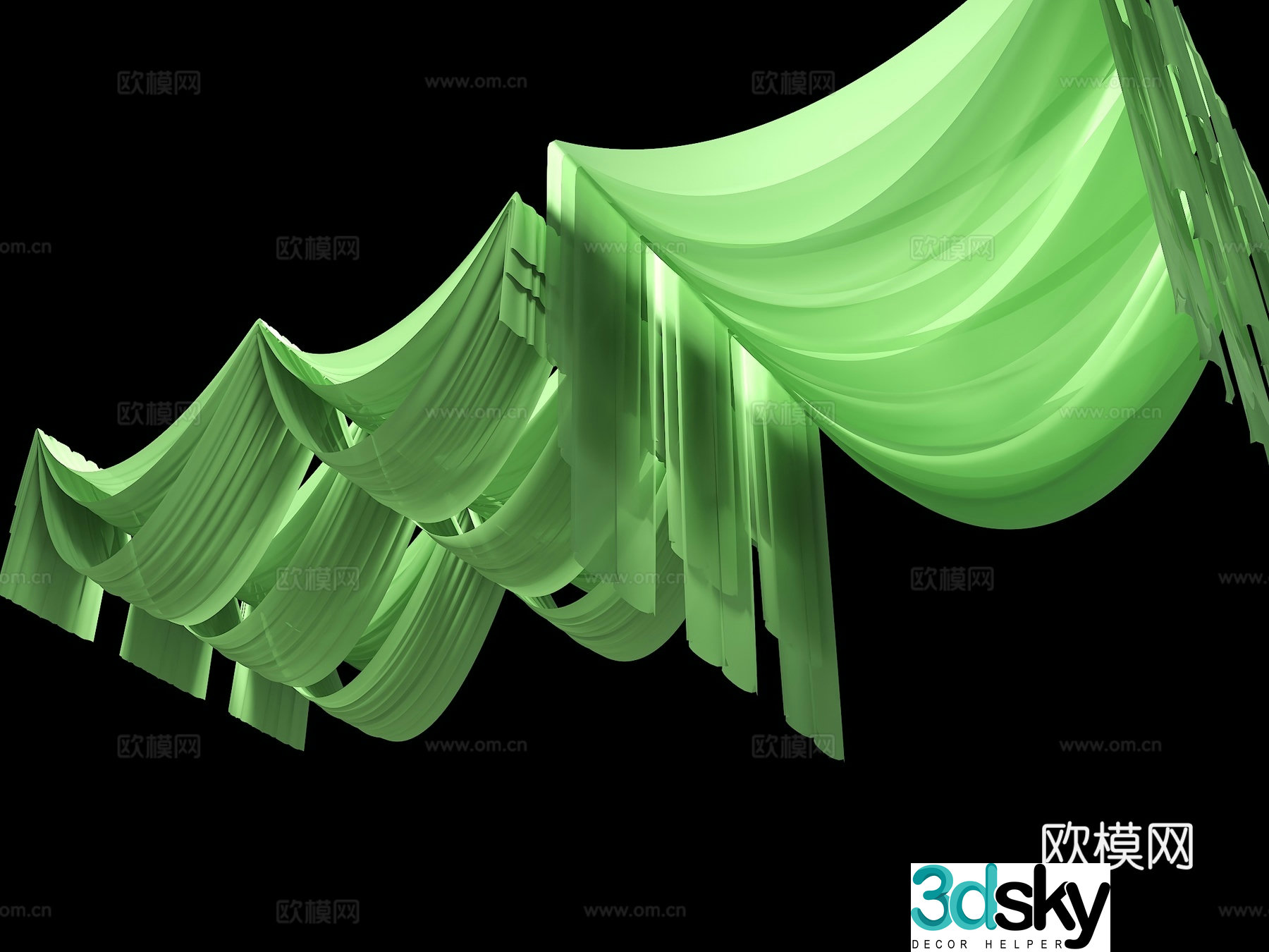 Curtain ceiling wedding curtain fabric ceiling auditorium ceiling 3D model