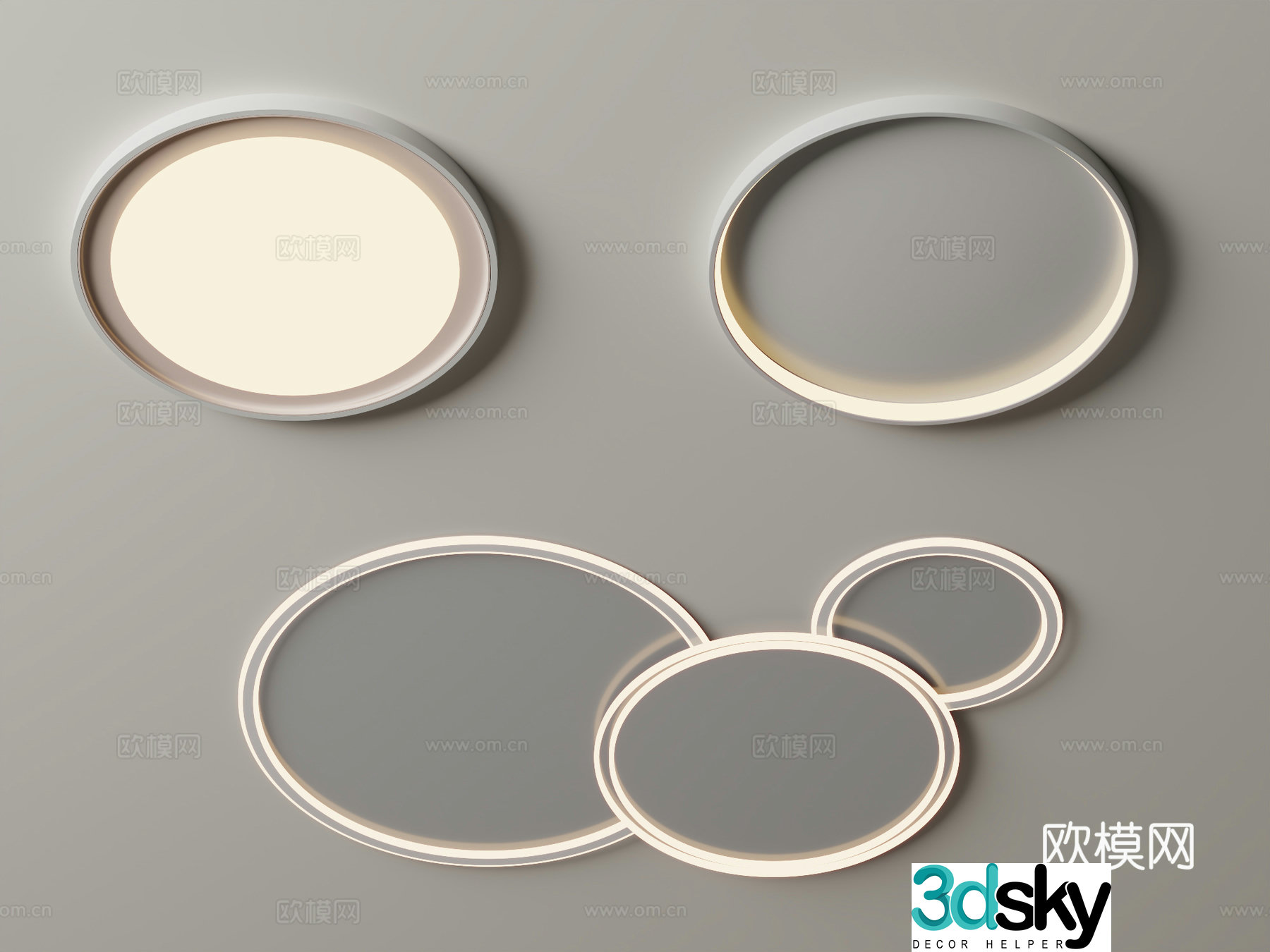 Modern geometric ceiling lamp 3d model