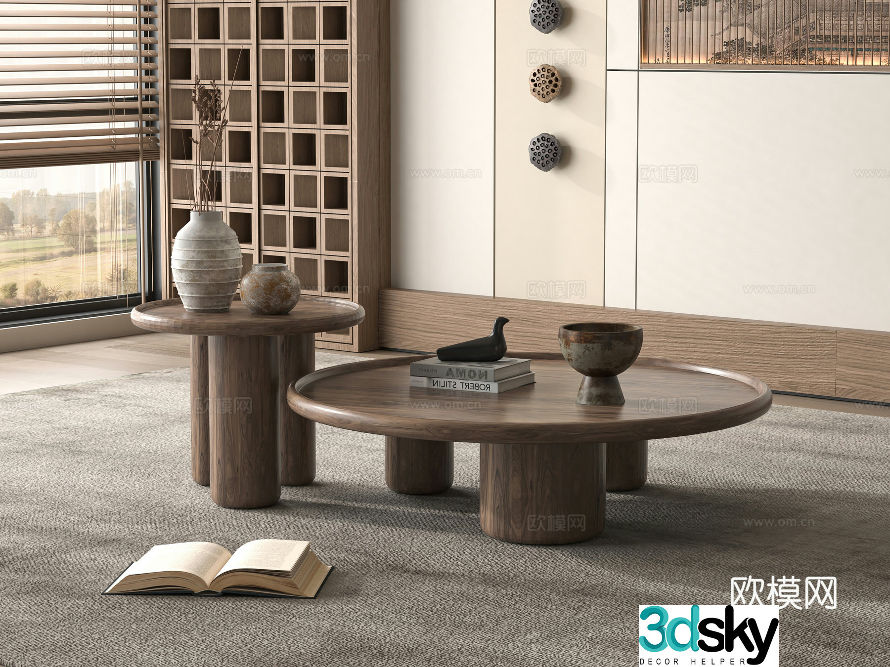 Medieval style mother-in-law coffee table 3D model