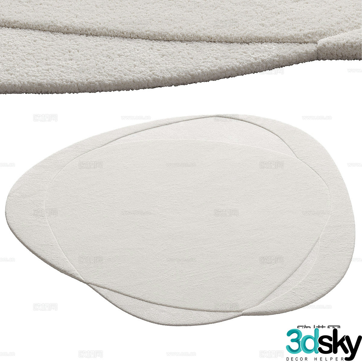 Special shape carpet Plush carpet 3d model