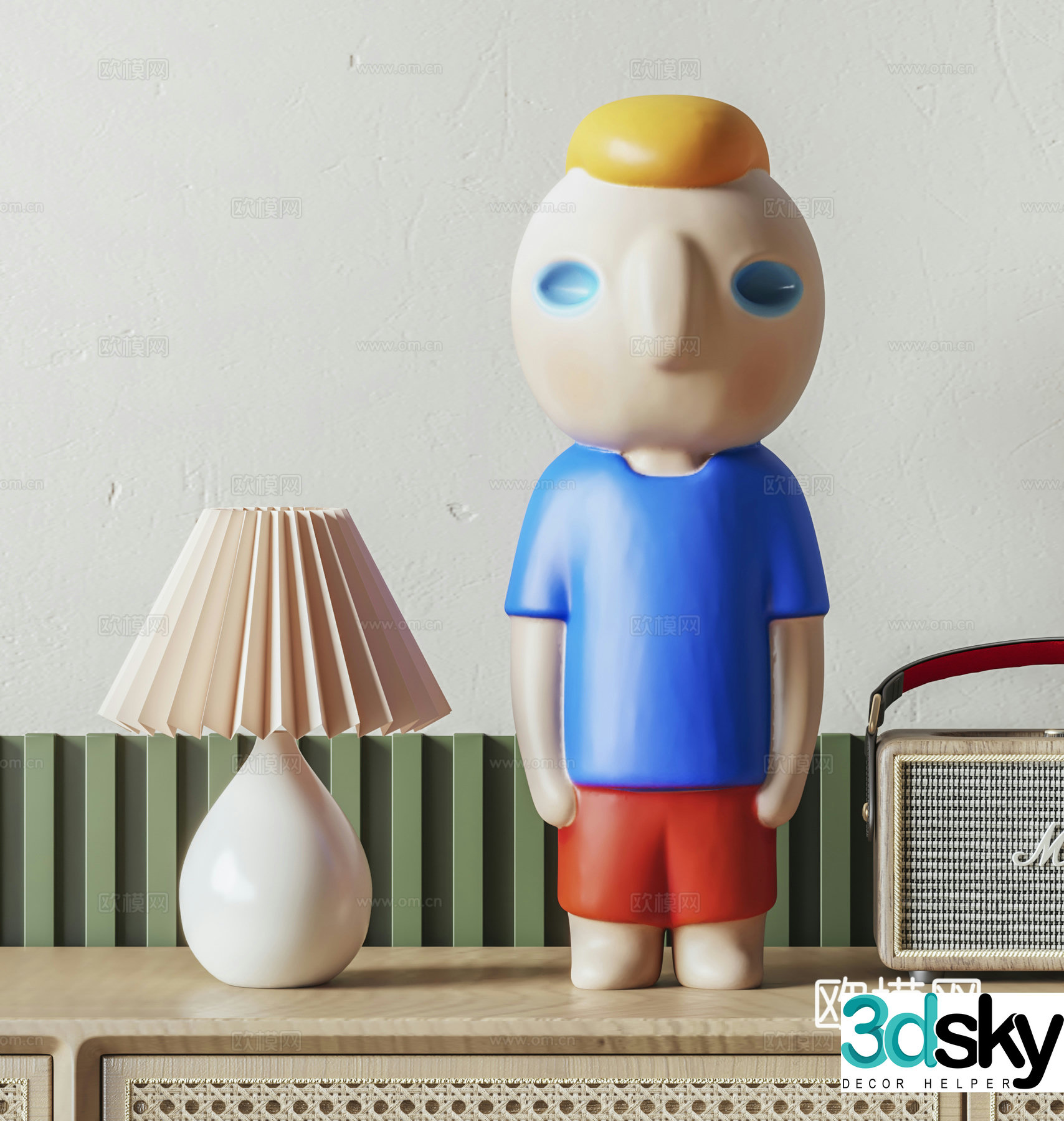 Modern cartoon doll sculpture 3d model