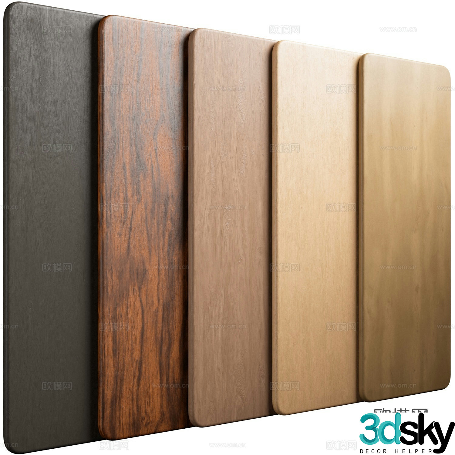 Modern wood grain wood veneer 3d model