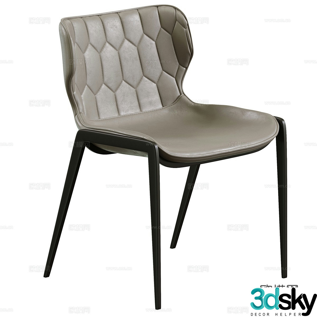 leather chair dining chair 3d model