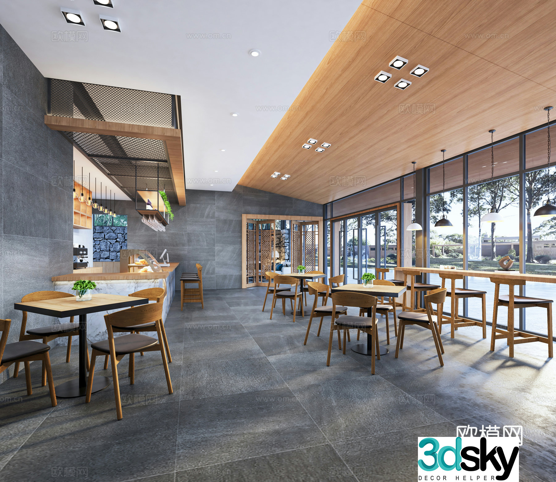 Modern cafe tourist reception center 3d model