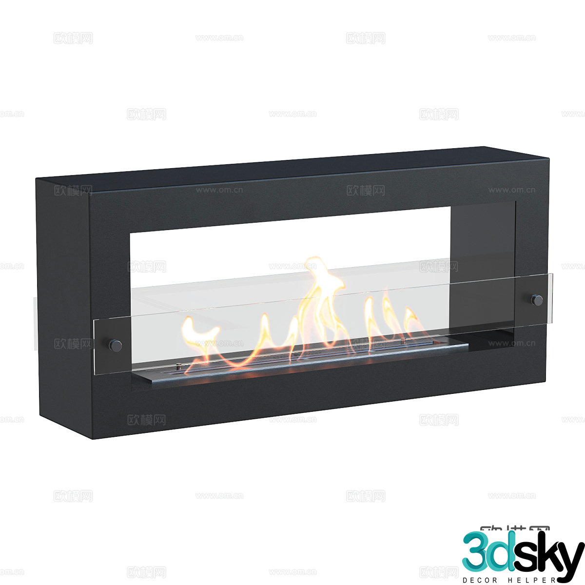 built-in fireplace decorative fireplace 3d model
