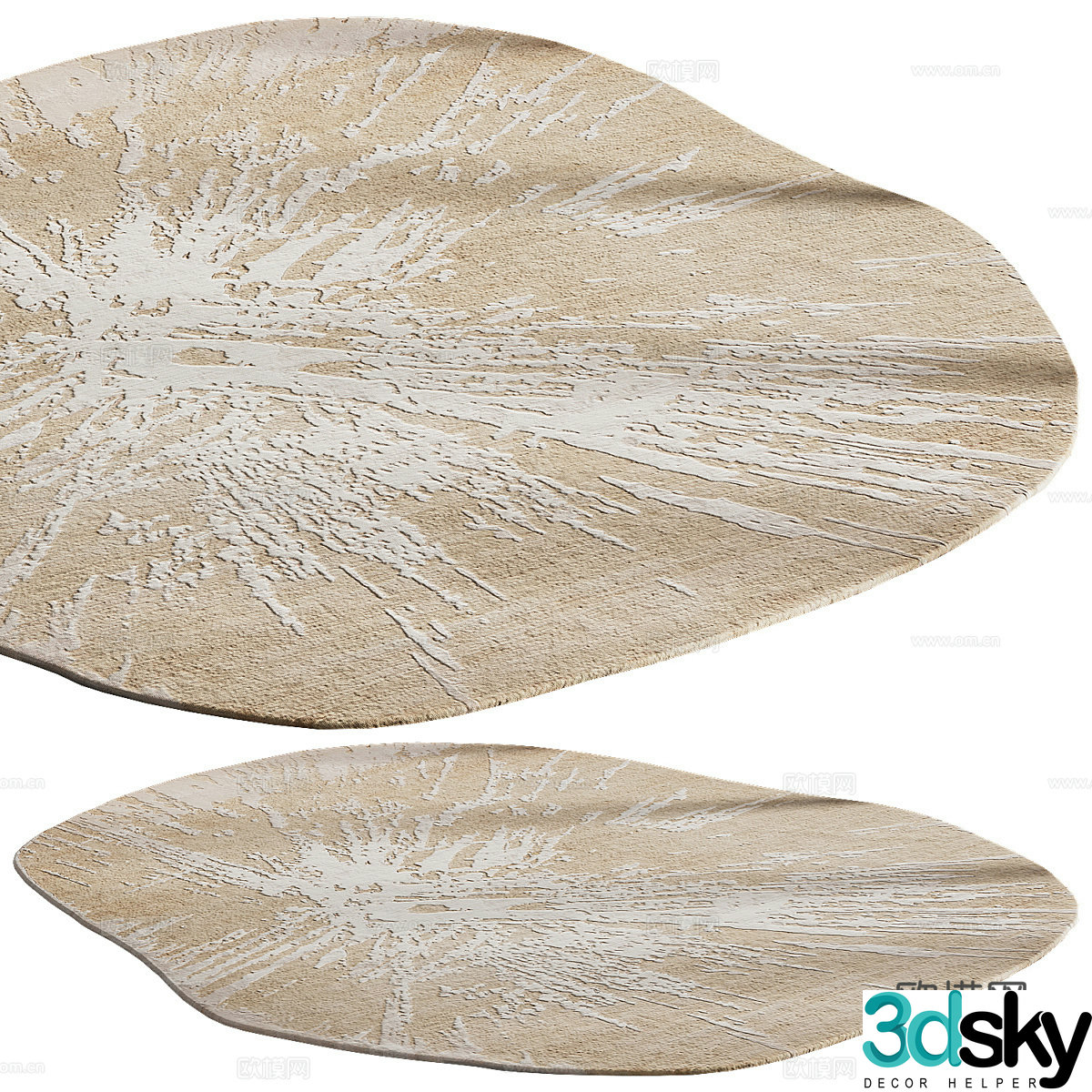 Special-shaped carpet Irregular carpet 3D model