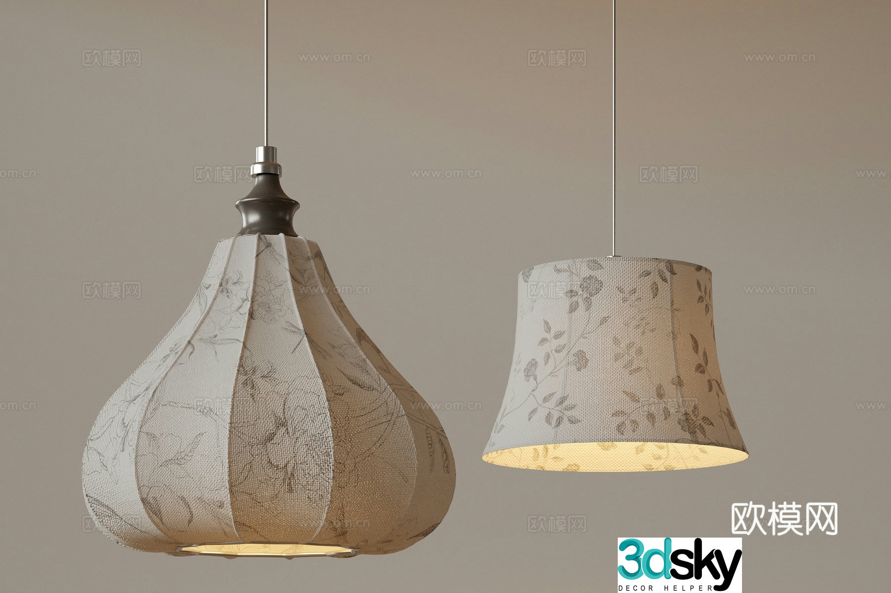 Medieval style small chandelier lampshade chandelier 3d model