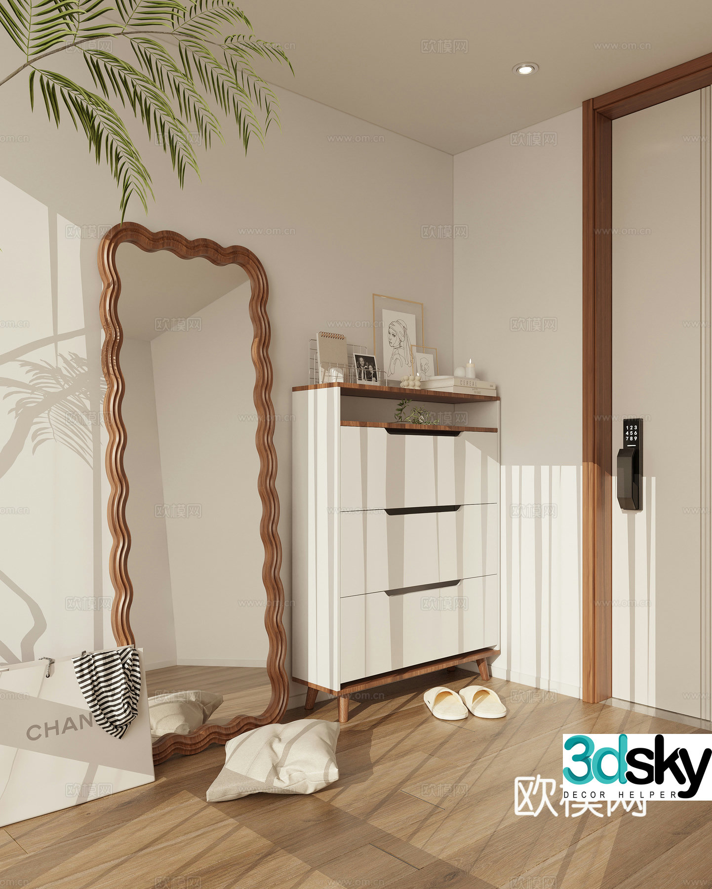 Medieval style shoe cabinet Entrance shoe cabinet 3D model