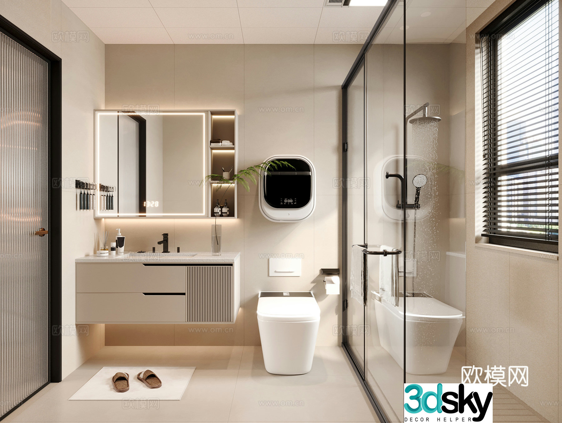 Modern bathroom bathroom 3d model