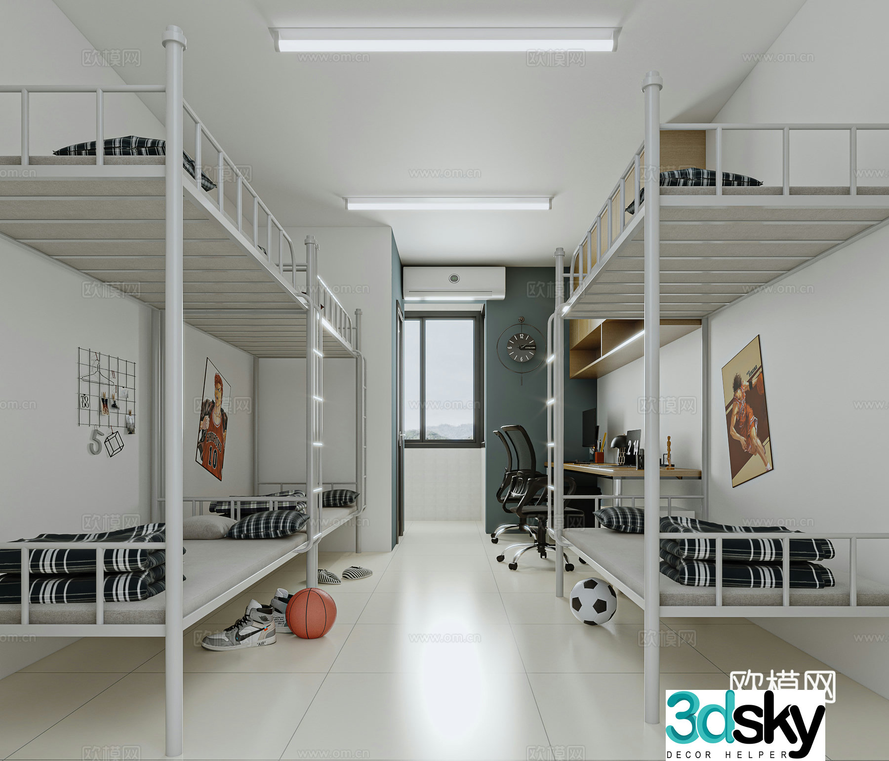 Modern school dormitory staff dormitory 3d model