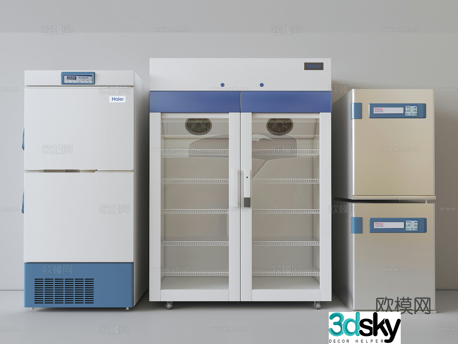 Medical refrigerated refrigerator 3d model