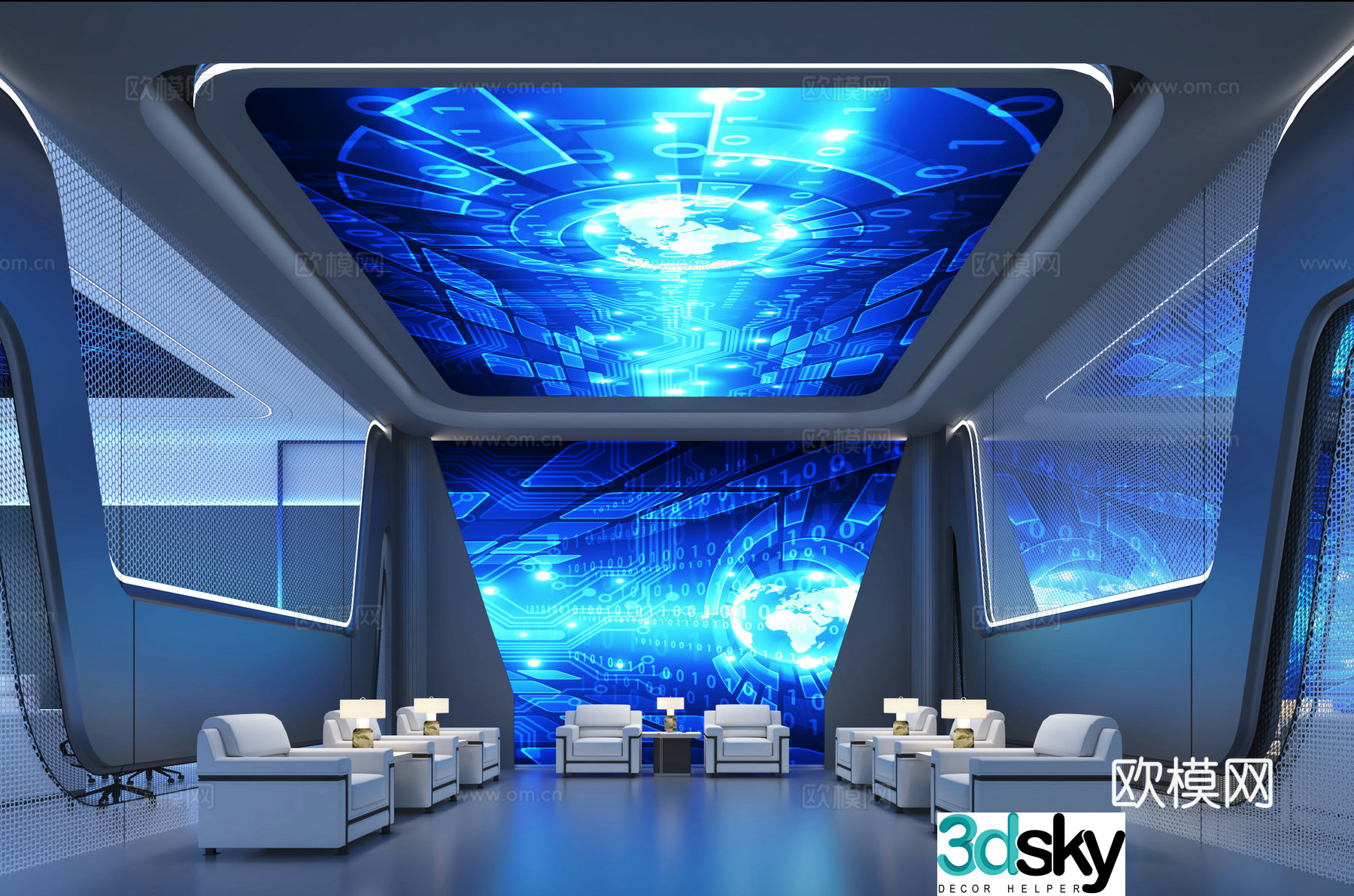 Modern reception room reception room 3d model