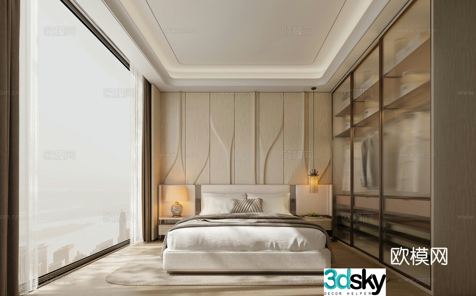 Italian bedroom master bedroom 3d model